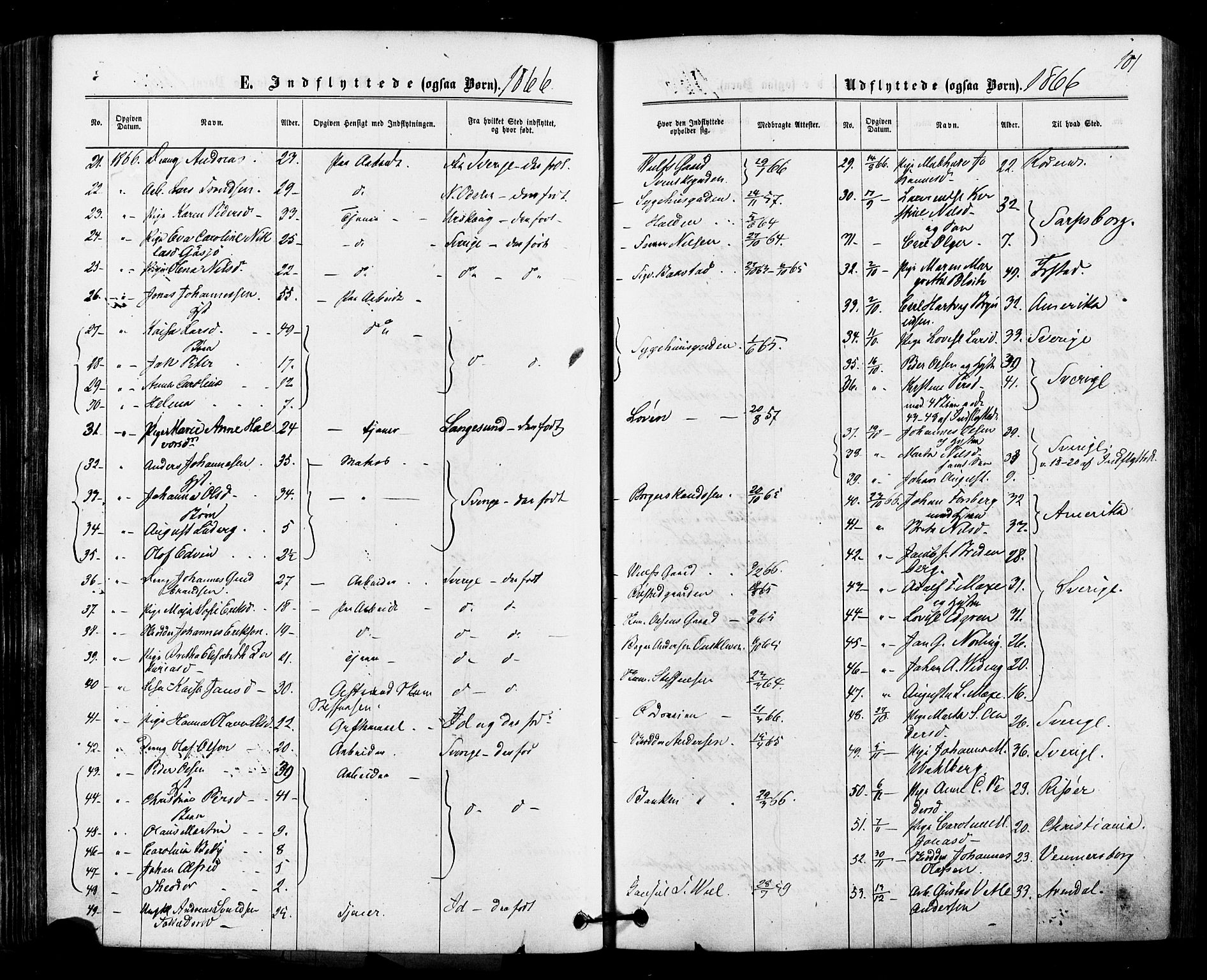 Halden prestekontor Kirkebøker, SAO/A-10909/F/Fa/L0010: Parish register (official) no. I 10, 1866-1877, p. 101
