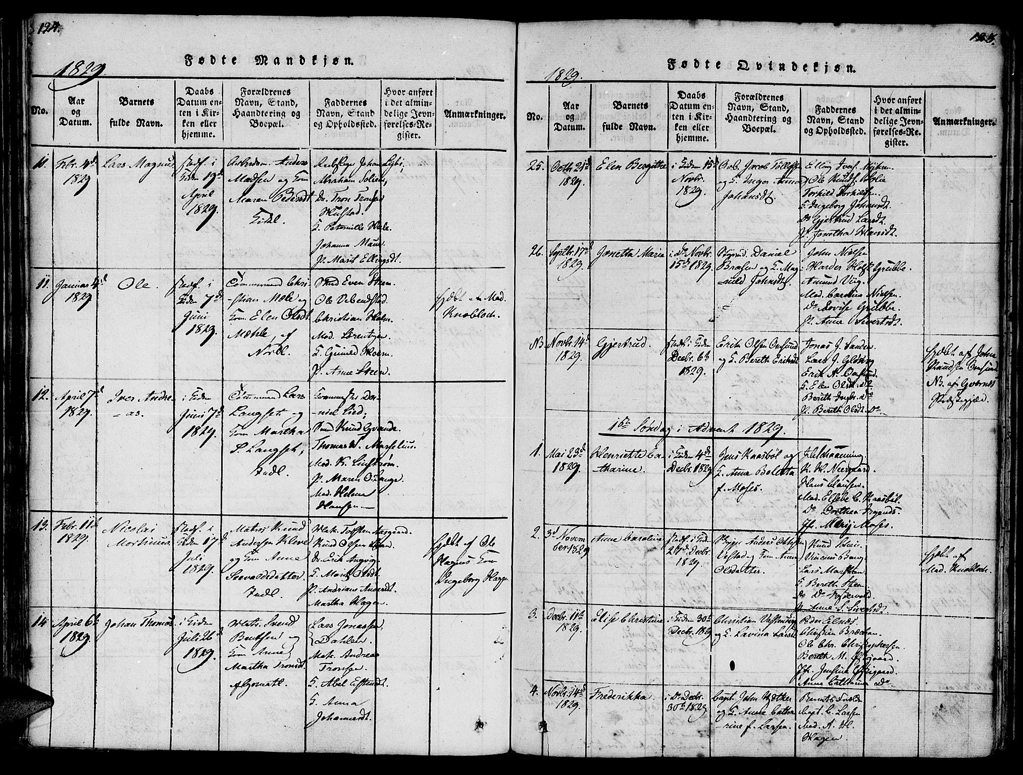 Ministerialprotokoller, klokkerbøker og fødselsregistre - Møre og Romsdal, AV/SAT-A-1454/572/L0842: Parish register (official) no. 572A05, 1819-1832, p. 124-125