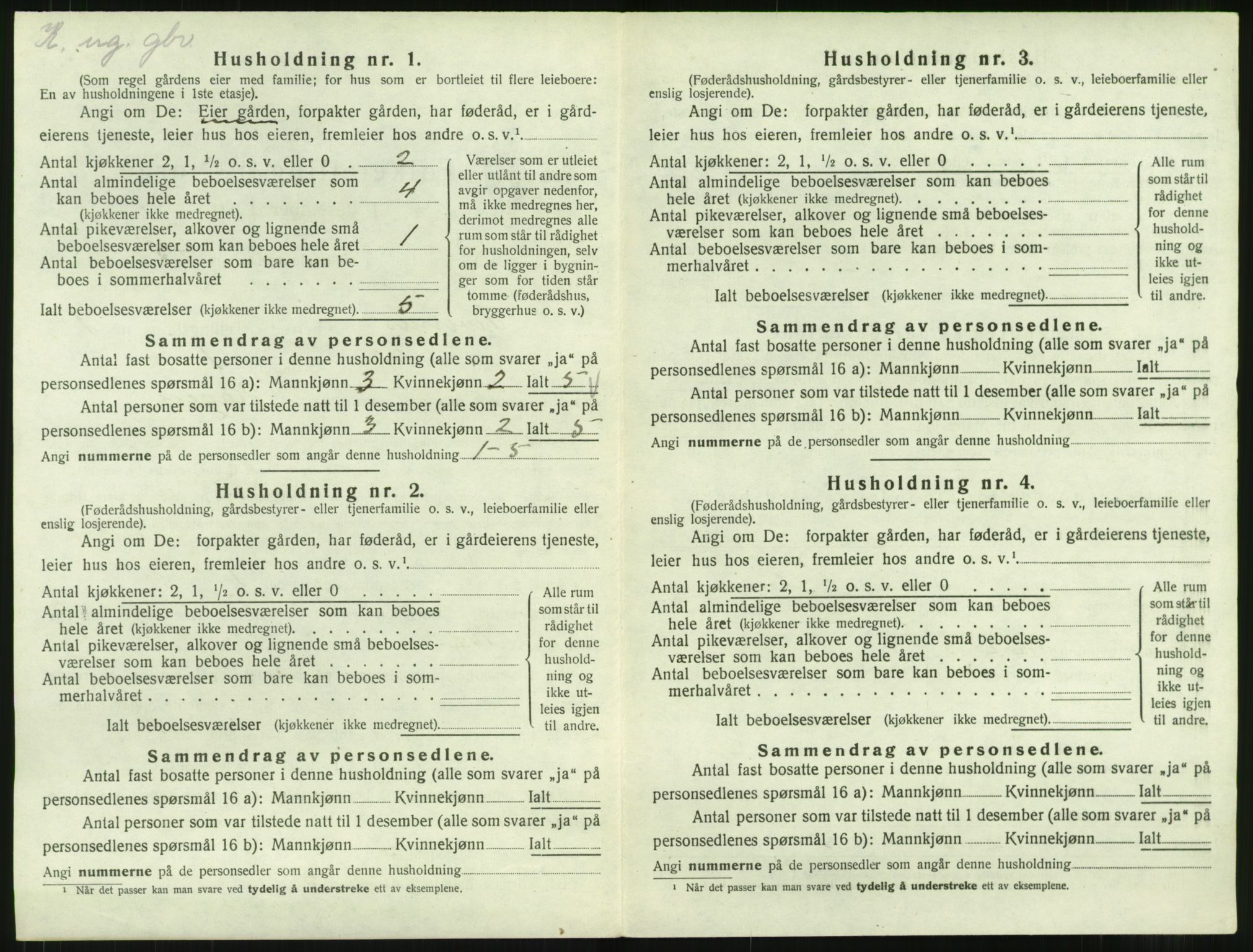 SAT, 1920 census for Kvernes, 1920, p. 108