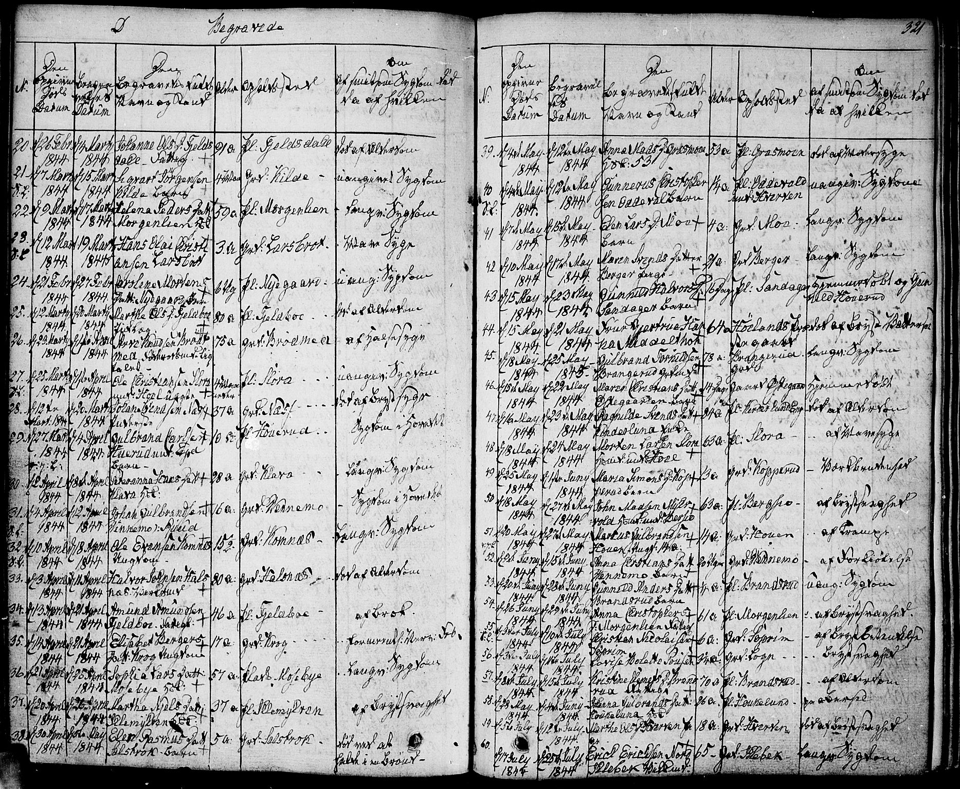Høland prestekontor Kirkebøker, SAO/A-10346a/F/Fa/L0008: Parish register (official) no. I 8, 1827-1845, p. 321