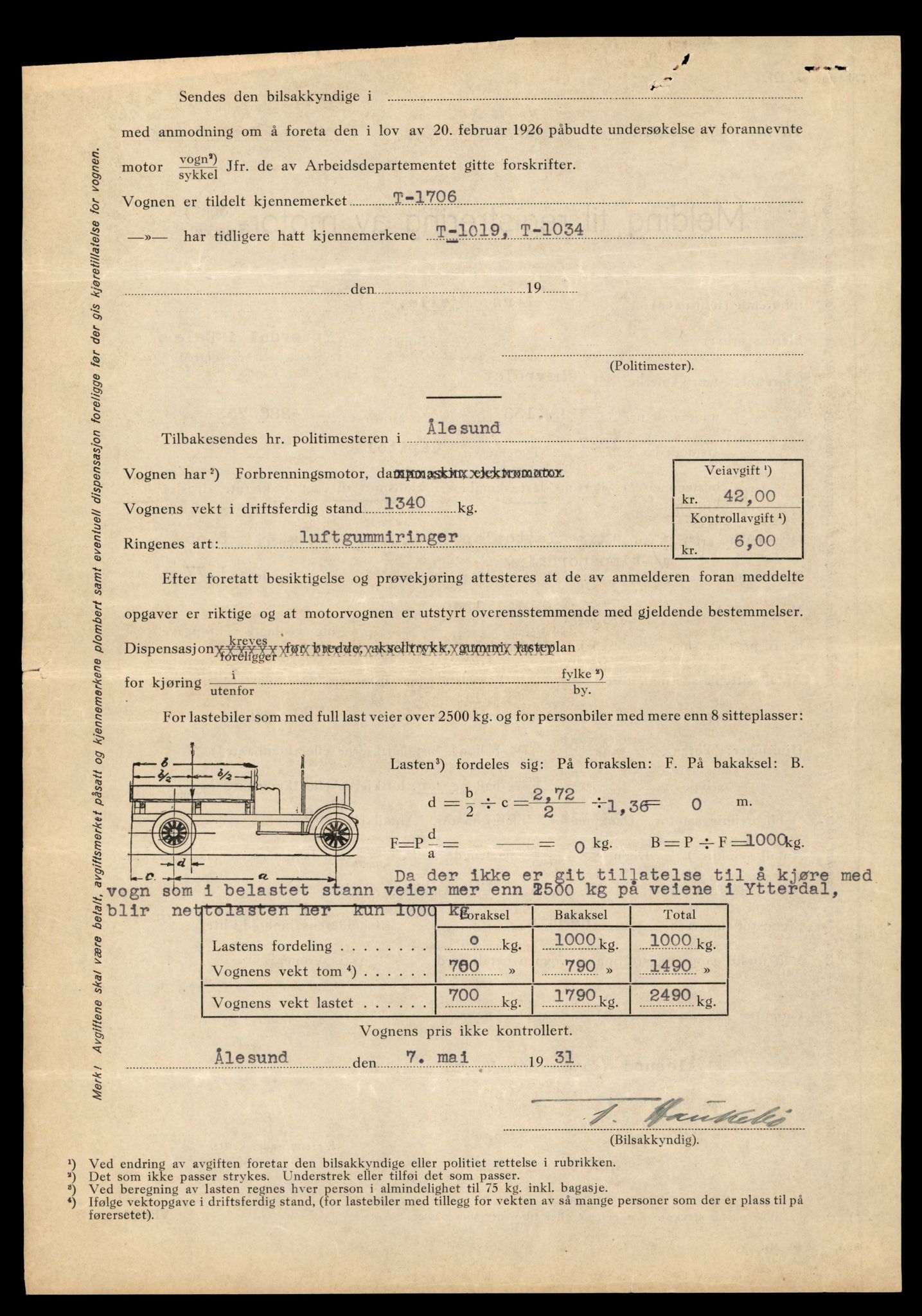 Møre og Romsdal vegkontor - Ålesund trafikkstasjon, AV/SAT-A-4099/F/Fe/L0012: Registreringskort for kjøretøy T 1290 - T 1450, 1927-1998, p. 2701