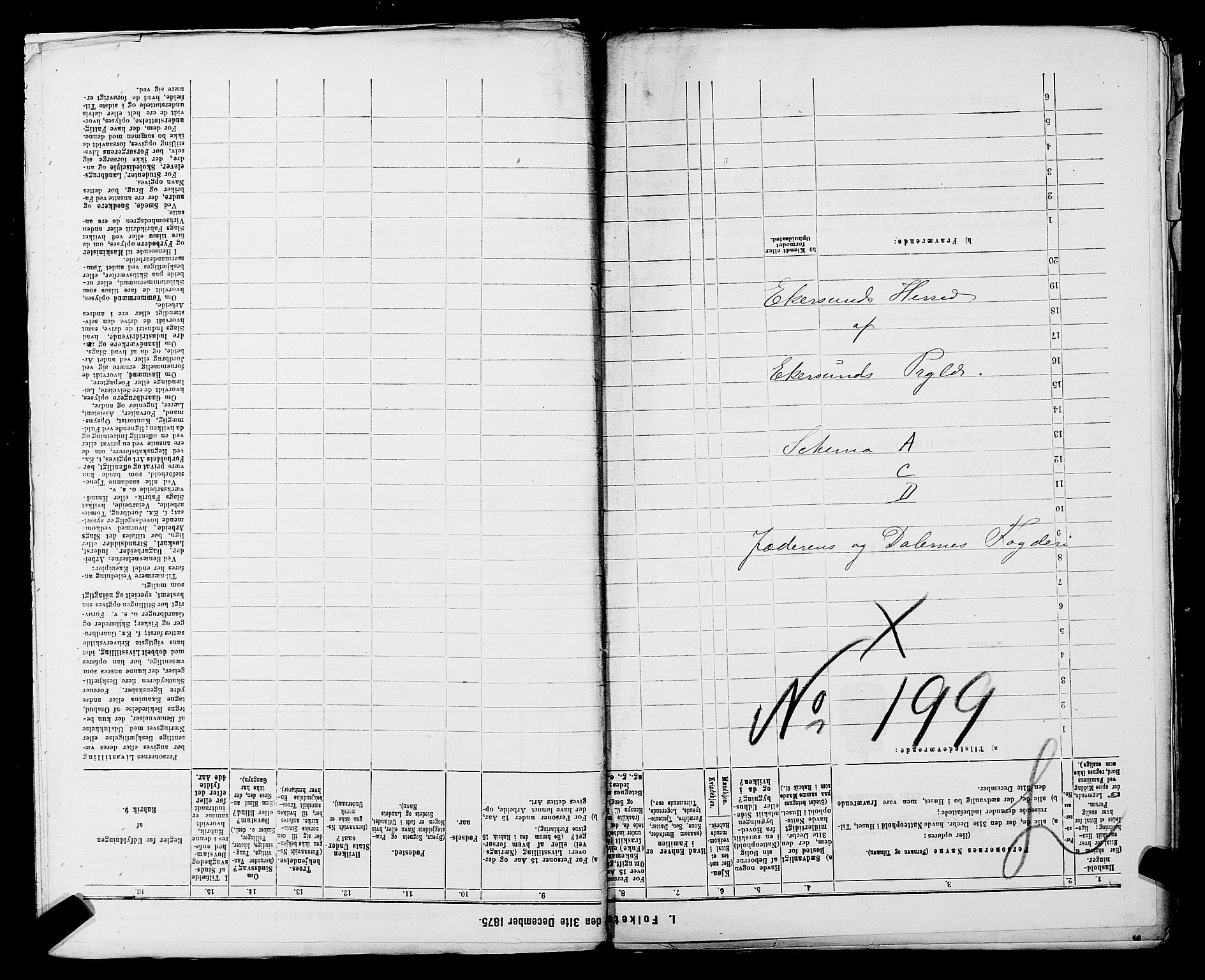 SAST, 1875 census for 1116L Eigersund/Eigersund og Ogna, 1875, p. 1