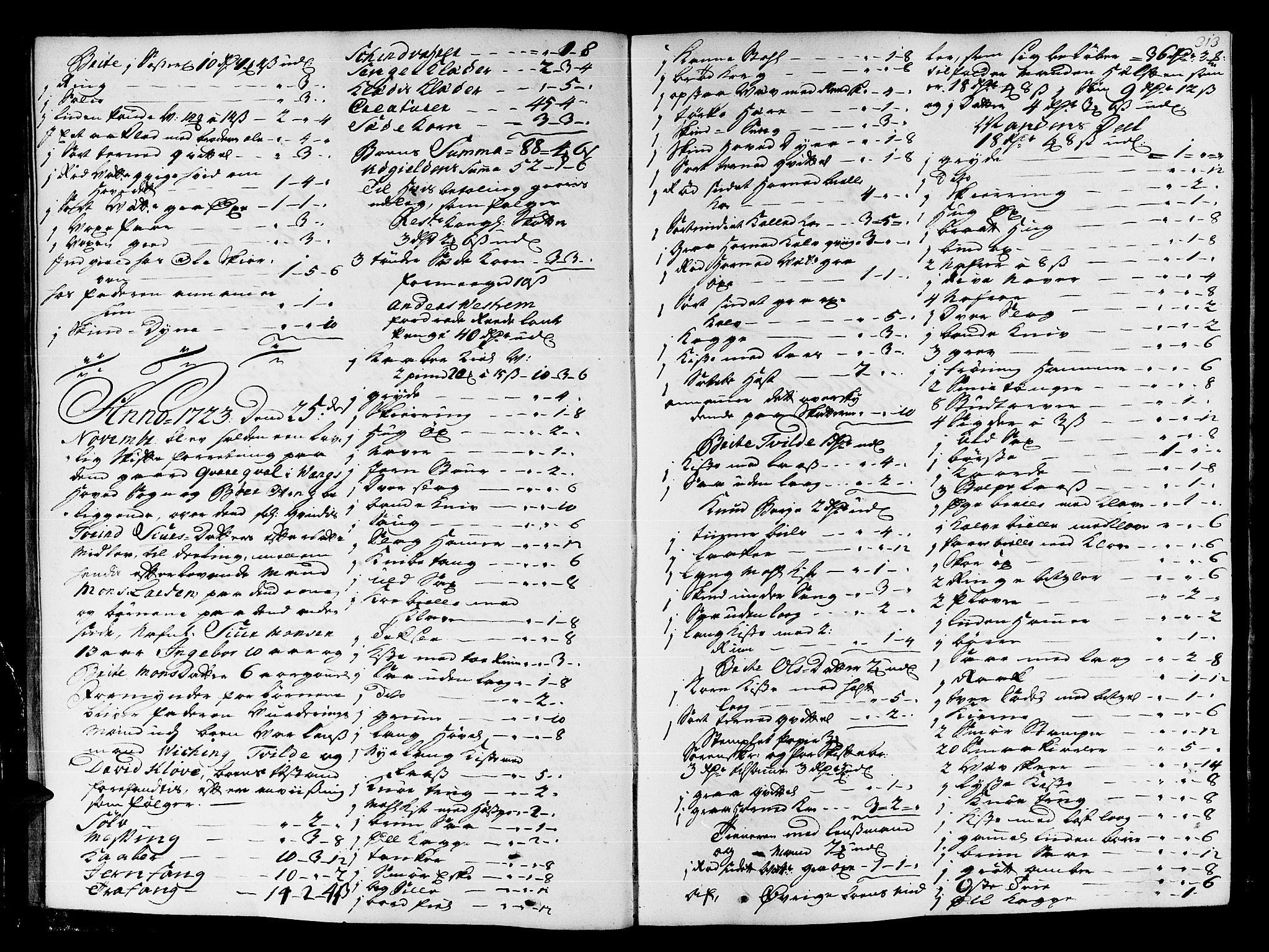 Hardanger og Voss sorenskriveri, AV/SAB-A-2501/4/4A/4Ac/L0004b: Skifterettsprotokoll for sorenskriveriet, 1723-1727, p. 312b-313a