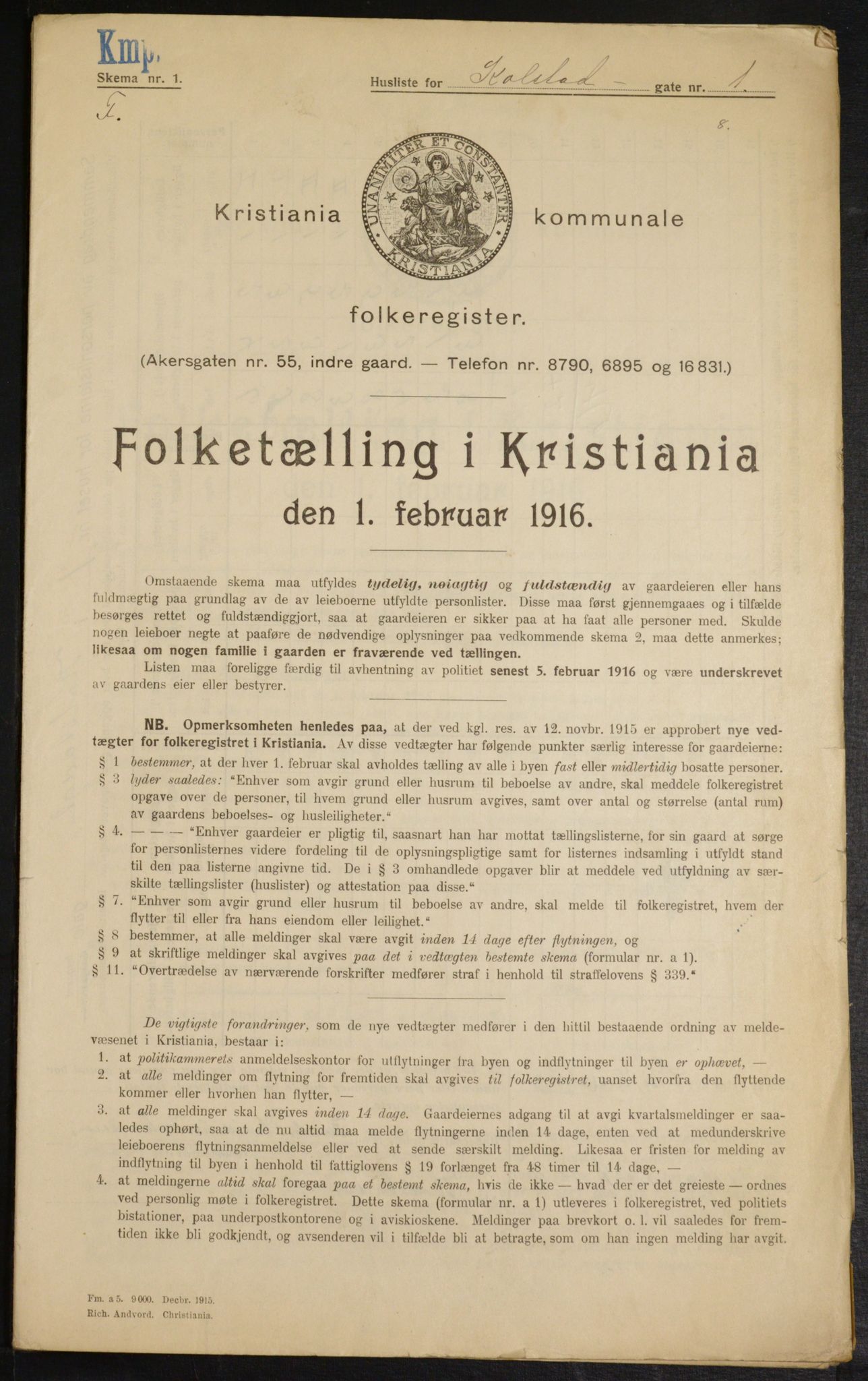 OBA, Municipal Census 1916 for Kristiania, 1916, p. 53280