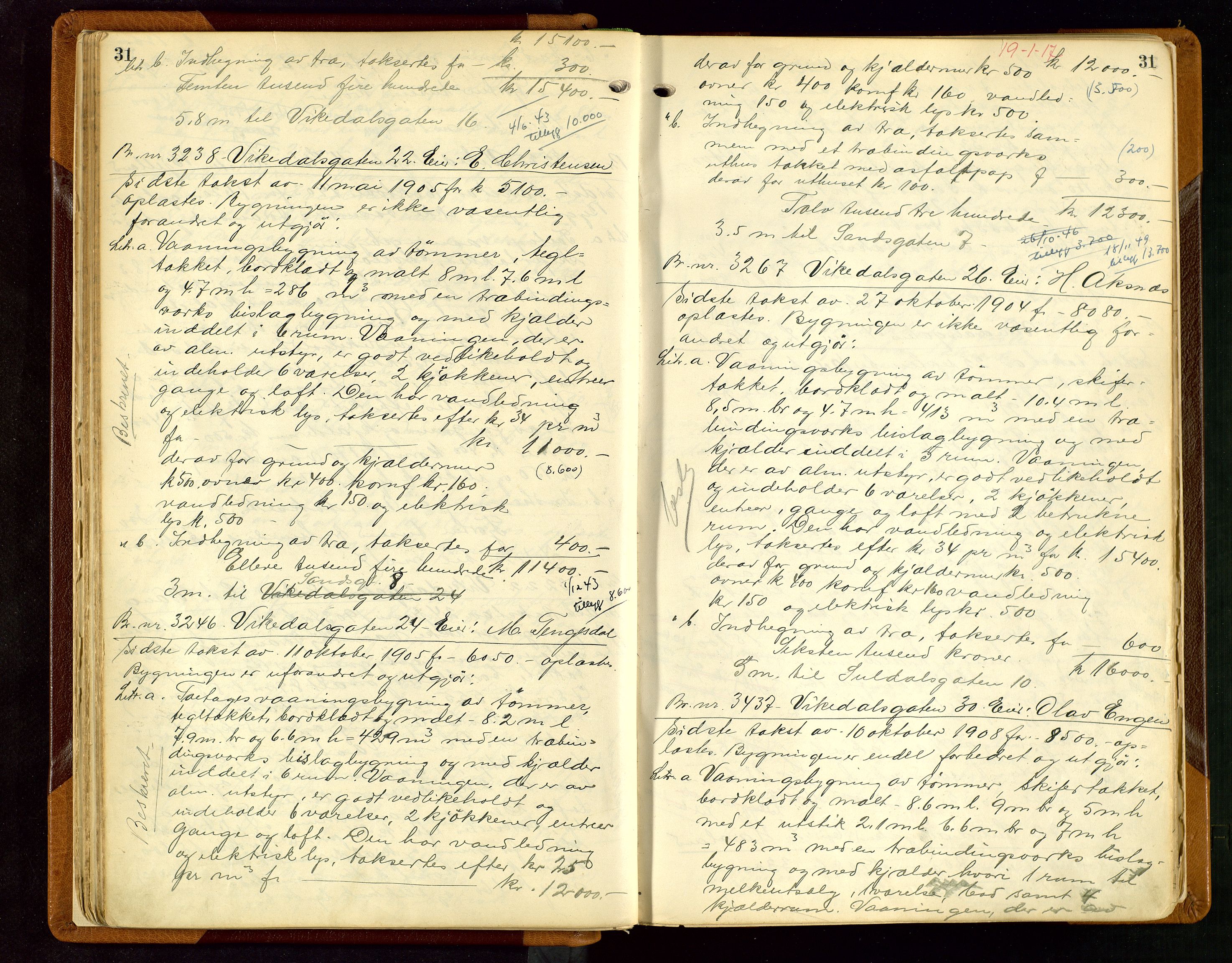 Norges Brannkasse Stavanger, AV/SAST-A-102143/F/Fd/L0014: Branntaksprotokoll nr. 25, 1916-1920, p. 31