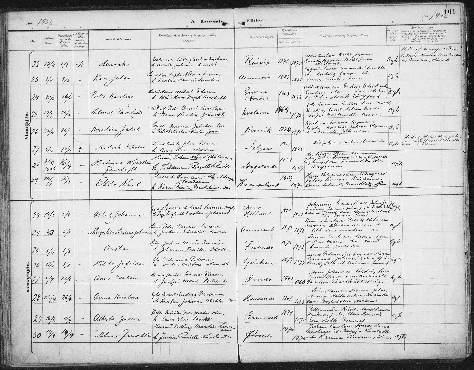 Ministerialprotokoller, klokkerbøker og fødselsregistre - Nordland, AV/SAT-A-1459/854/L0779: Parish register (official) no. 854A02, 1892-1909, p. 101