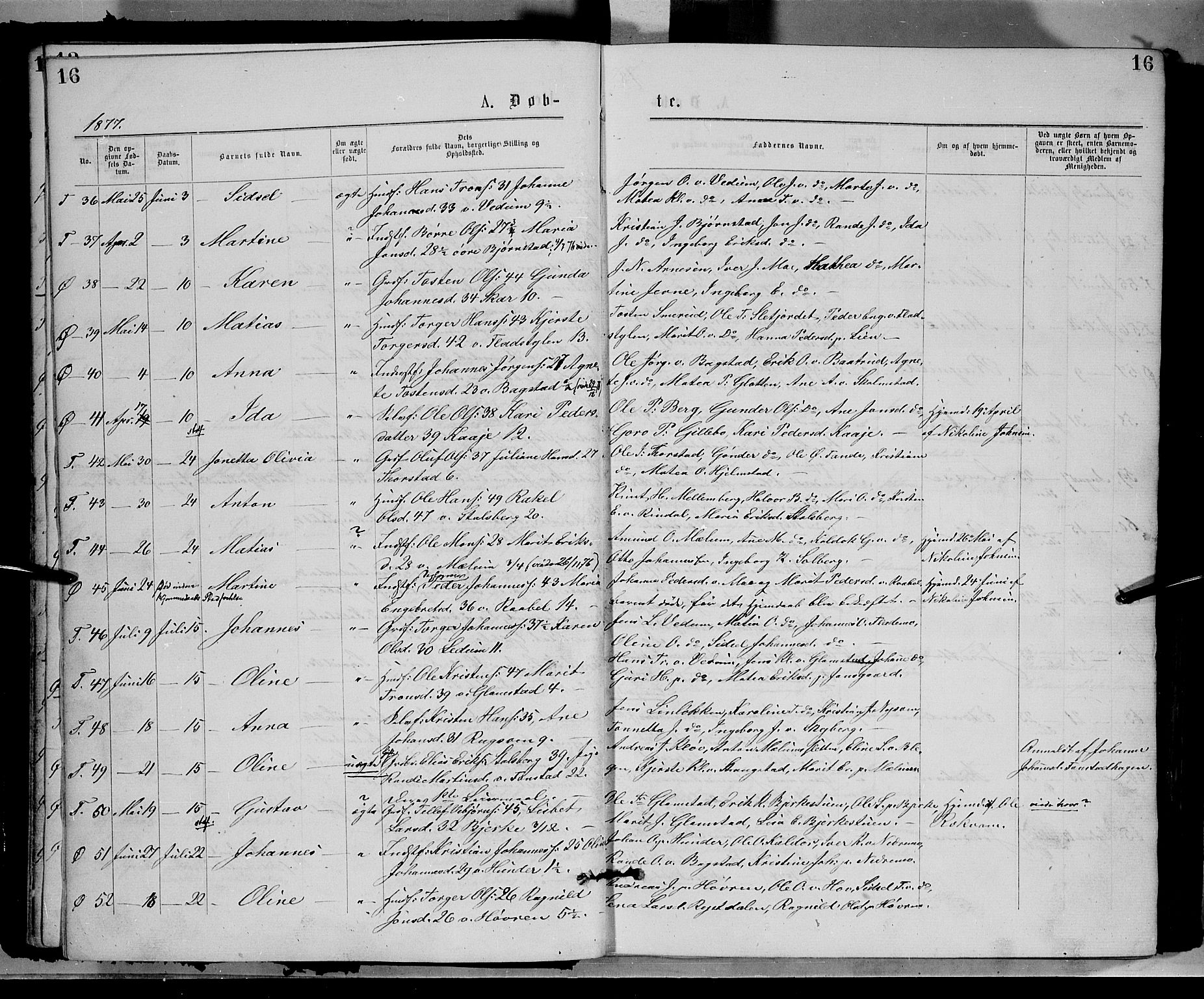 Øyer prestekontor, AV/SAH-PREST-084/H/Ha/Haa/L0007: Parish register (official) no. 7, 1875-1878, p. 16