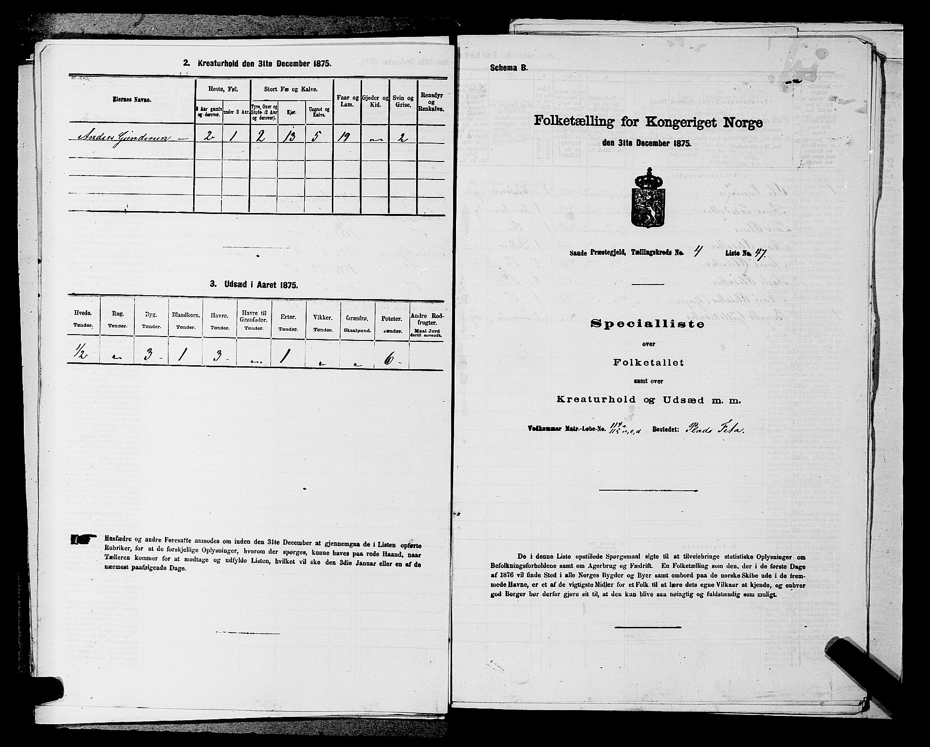 SAKO, 1875 census for 0822P Sauherad, 1875, p. 530