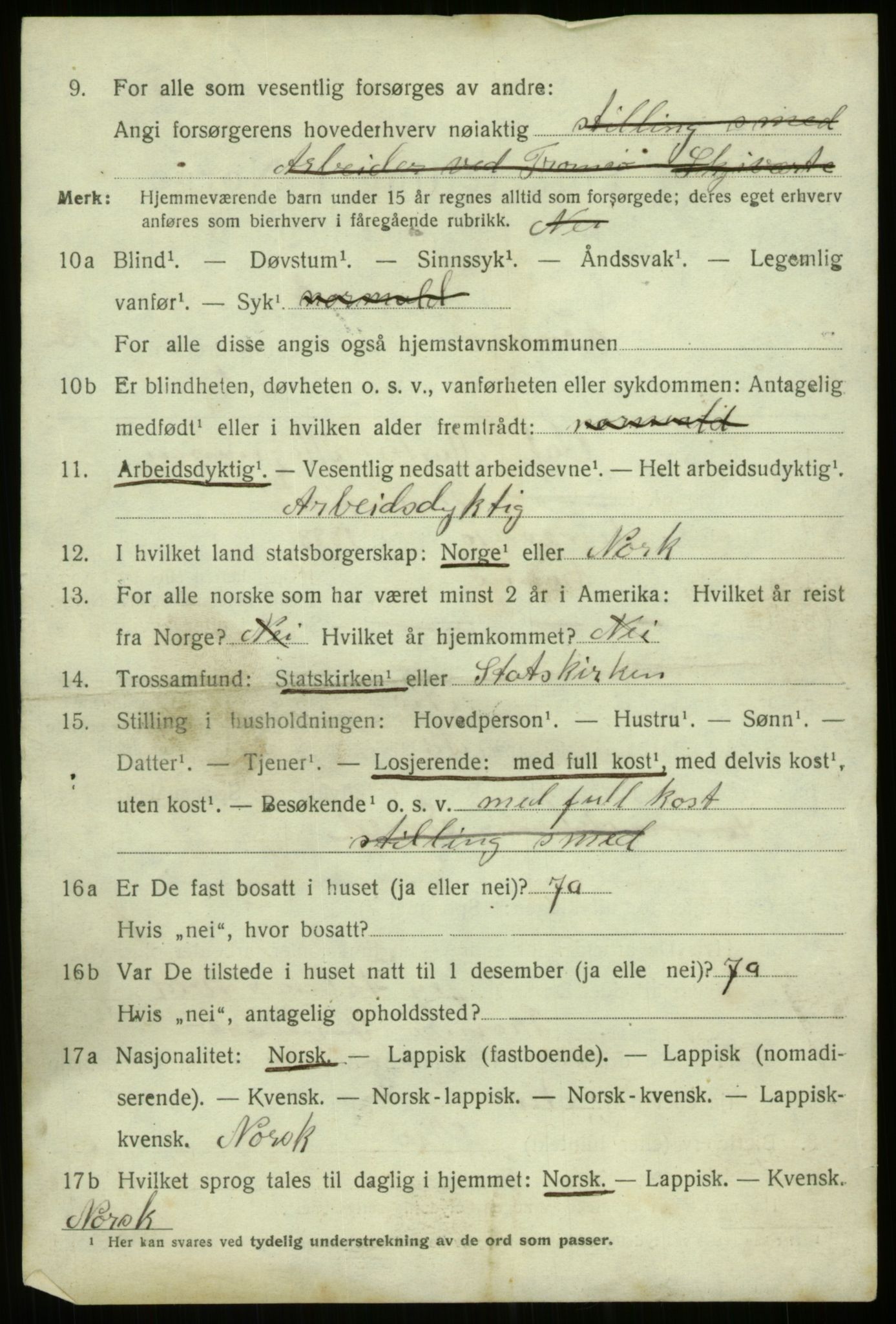 SATØ, 1920 census for Tromsø, 1920, p. 26324