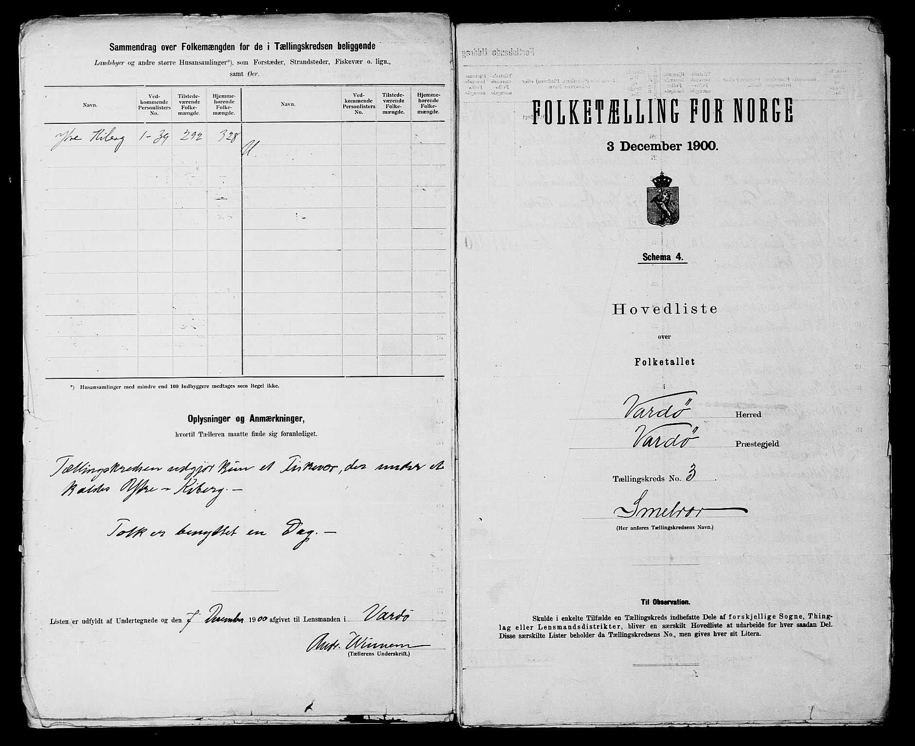 SATØ, 1900 census for Vardø, 1900, p. 8