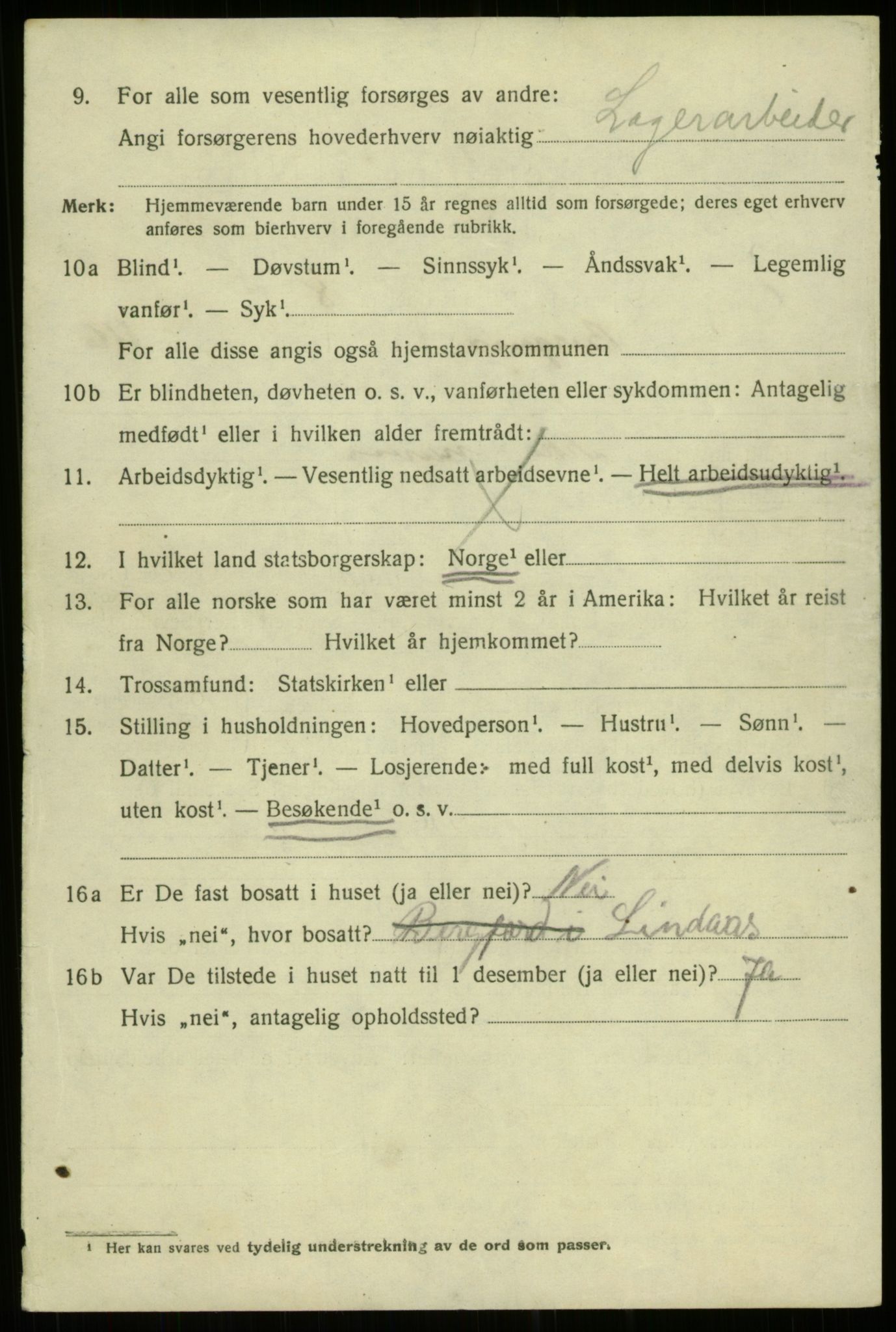 SAB, 1920 census for Bergen, 1920, p. 197738