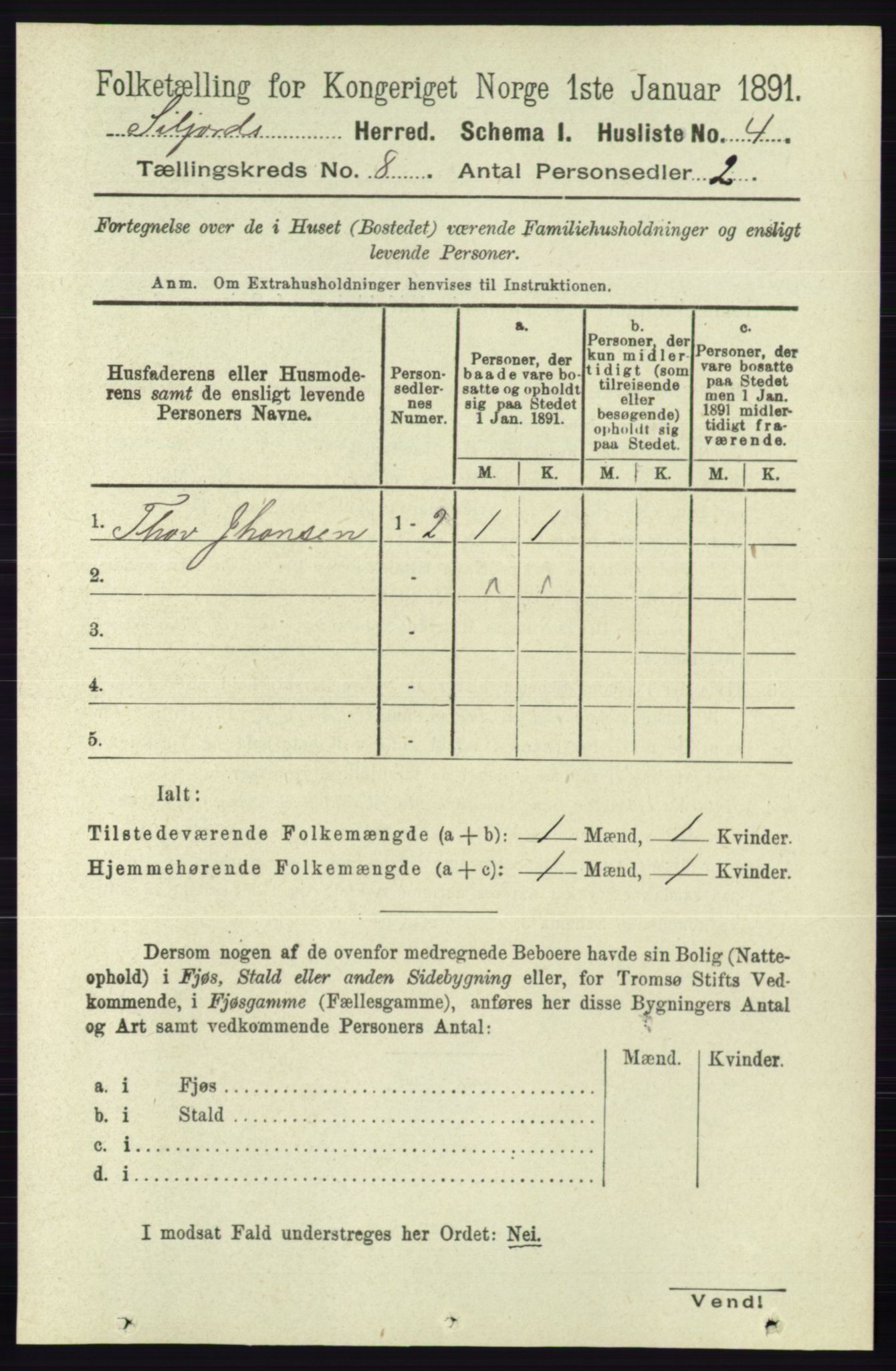 RA, 1891 census for 0828 Seljord, 1891, p. 2826