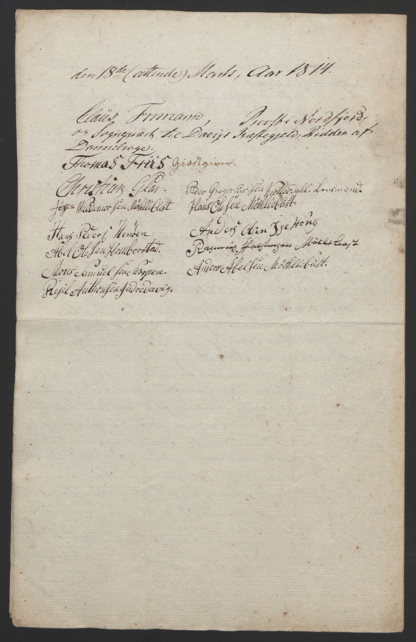 Statsrådssekretariatet, RA/S-1001/D/Db/L0008: Fullmakter for Eidsvollsrepresentantene i 1814. , 1814, p. 314