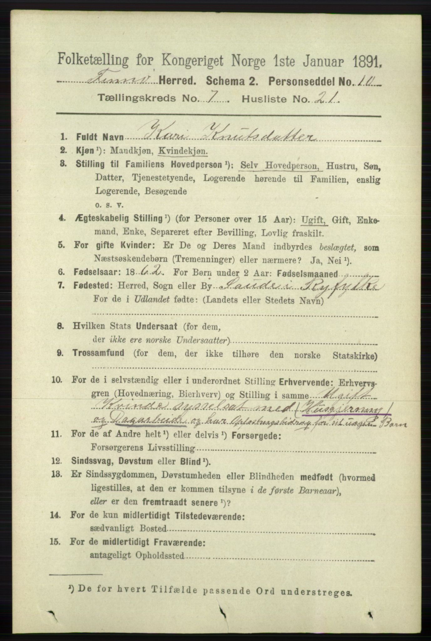 RA, 1891 census for 1141 Finnøy, 1891, p. 1646