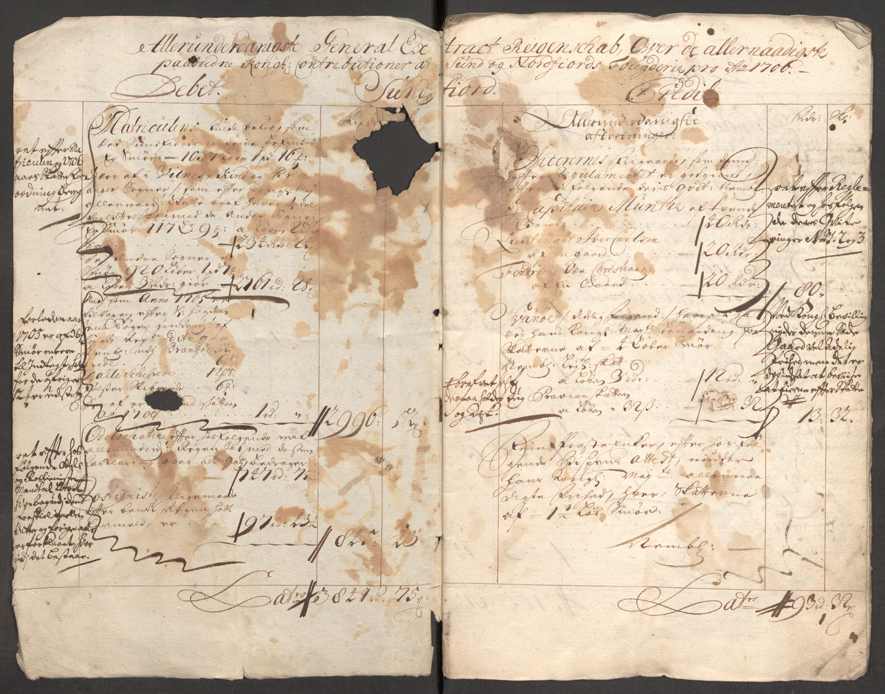 Rentekammeret inntil 1814, Reviderte regnskaper, Fogderegnskap, AV/RA-EA-4092/R53/L3430: Fogderegnskap Sunn- og Nordfjord, 1706-1707, p. 6