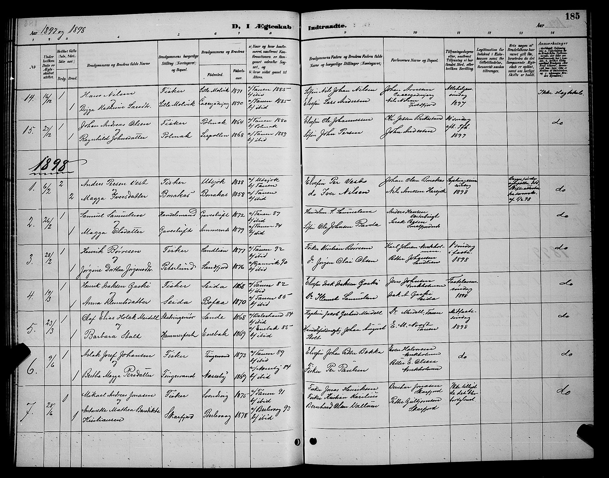 Tana sokneprestkontor, SATØ/S-1334/H/Hb/L0004klokker: Parish register (copy) no. 4, 1890-1903, p. 185