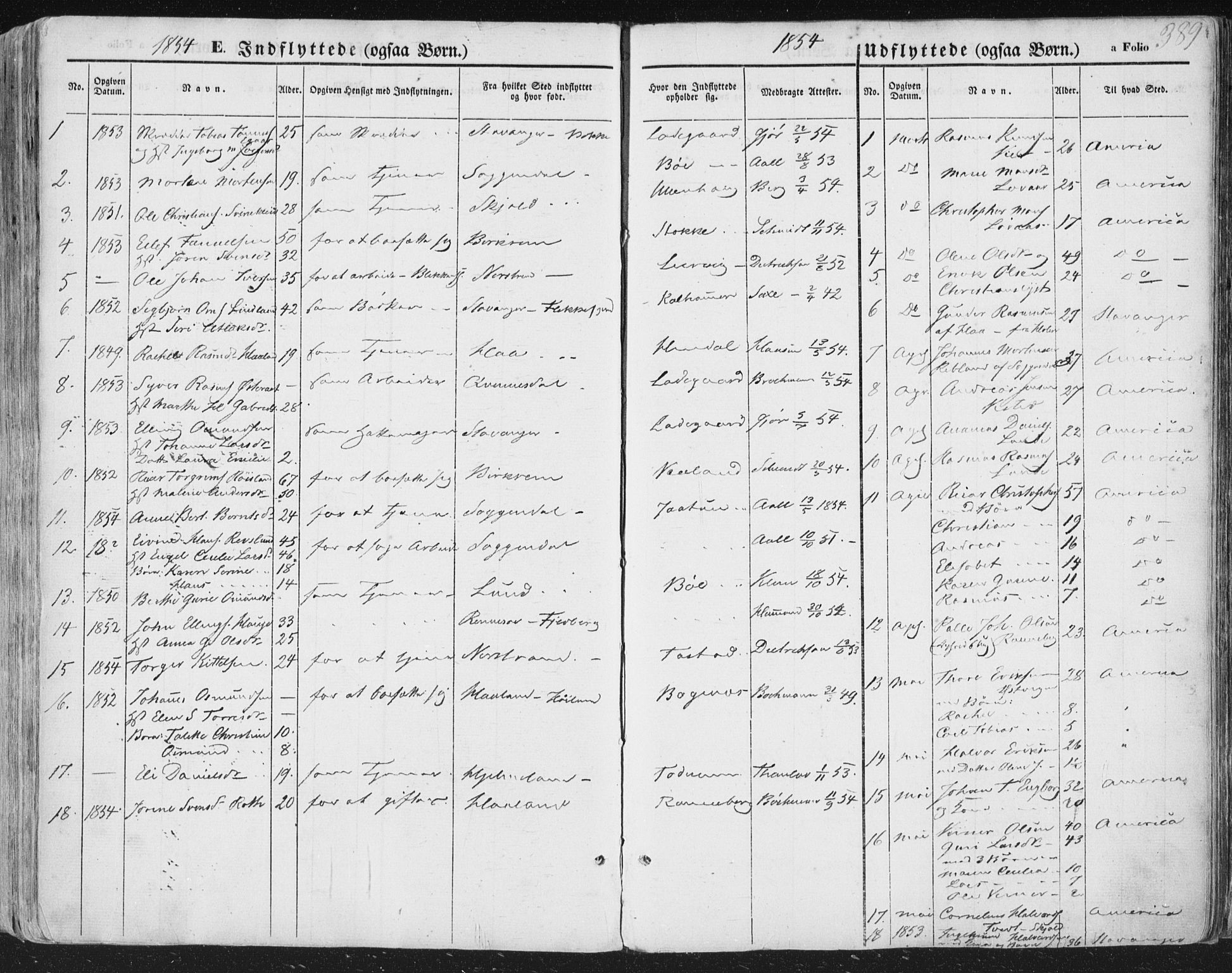 Hetland sokneprestkontor, AV/SAST-A-101826/30/30BA/L0002: Parish register (official) no. A 2, 1849-1869, p. 389