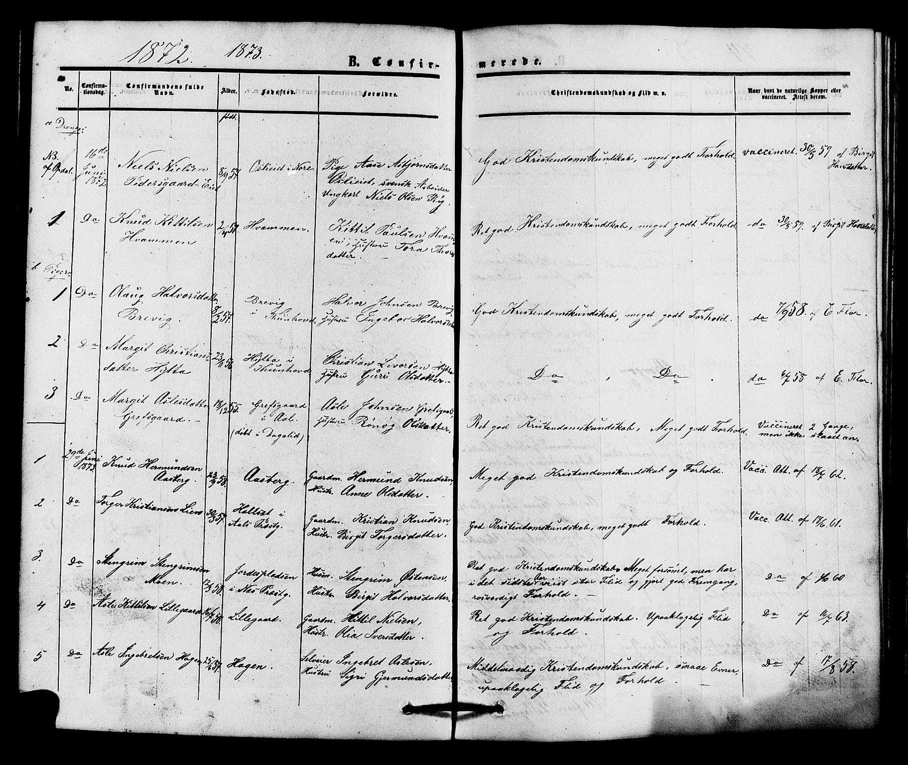 Nore kirkebøker, AV/SAKO-A-238/G/Gc/L0001: Parish register (copy) no. III 1, 1851-1877