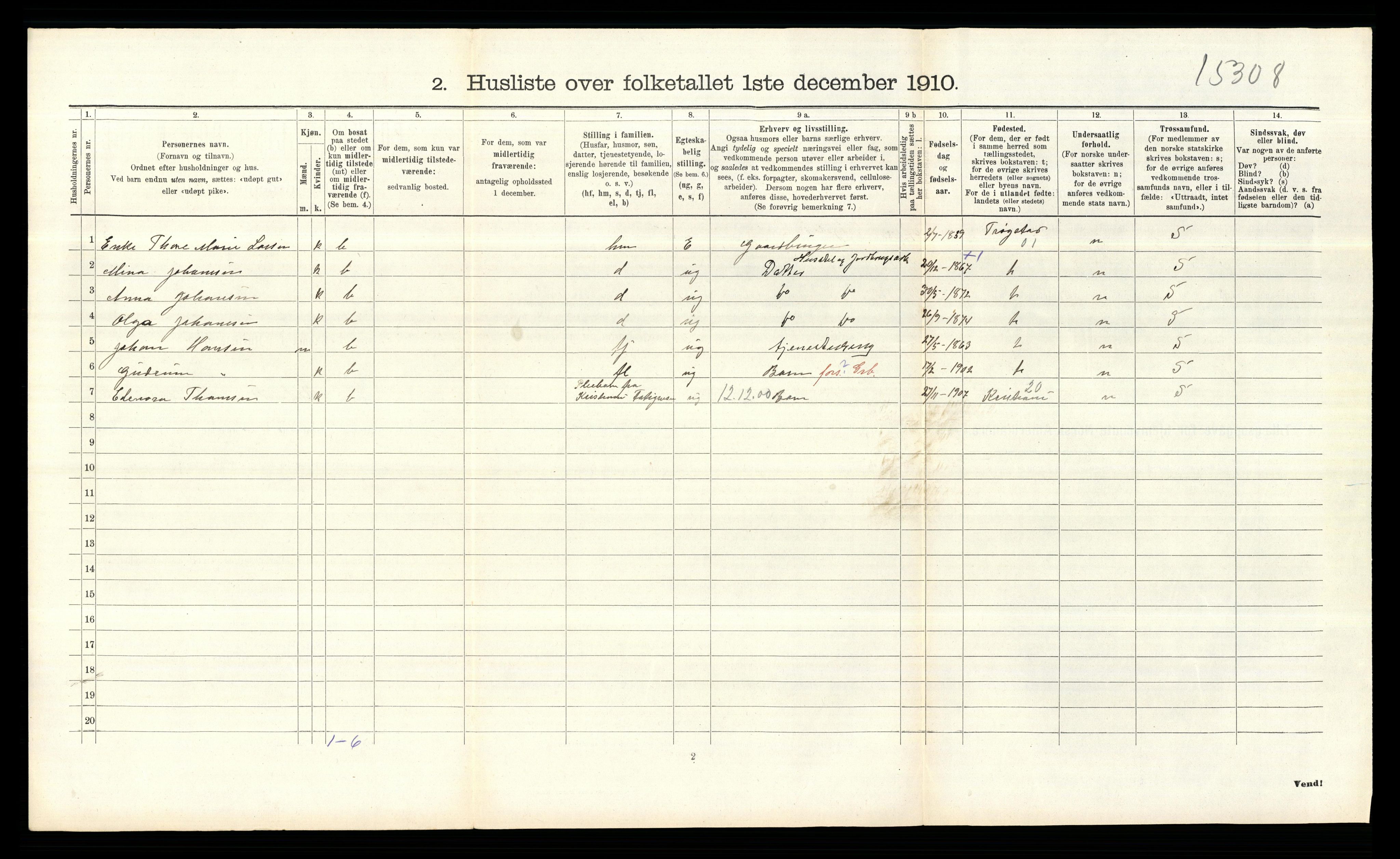 RA, 1910 census for Rødenes, 1910, p. 372