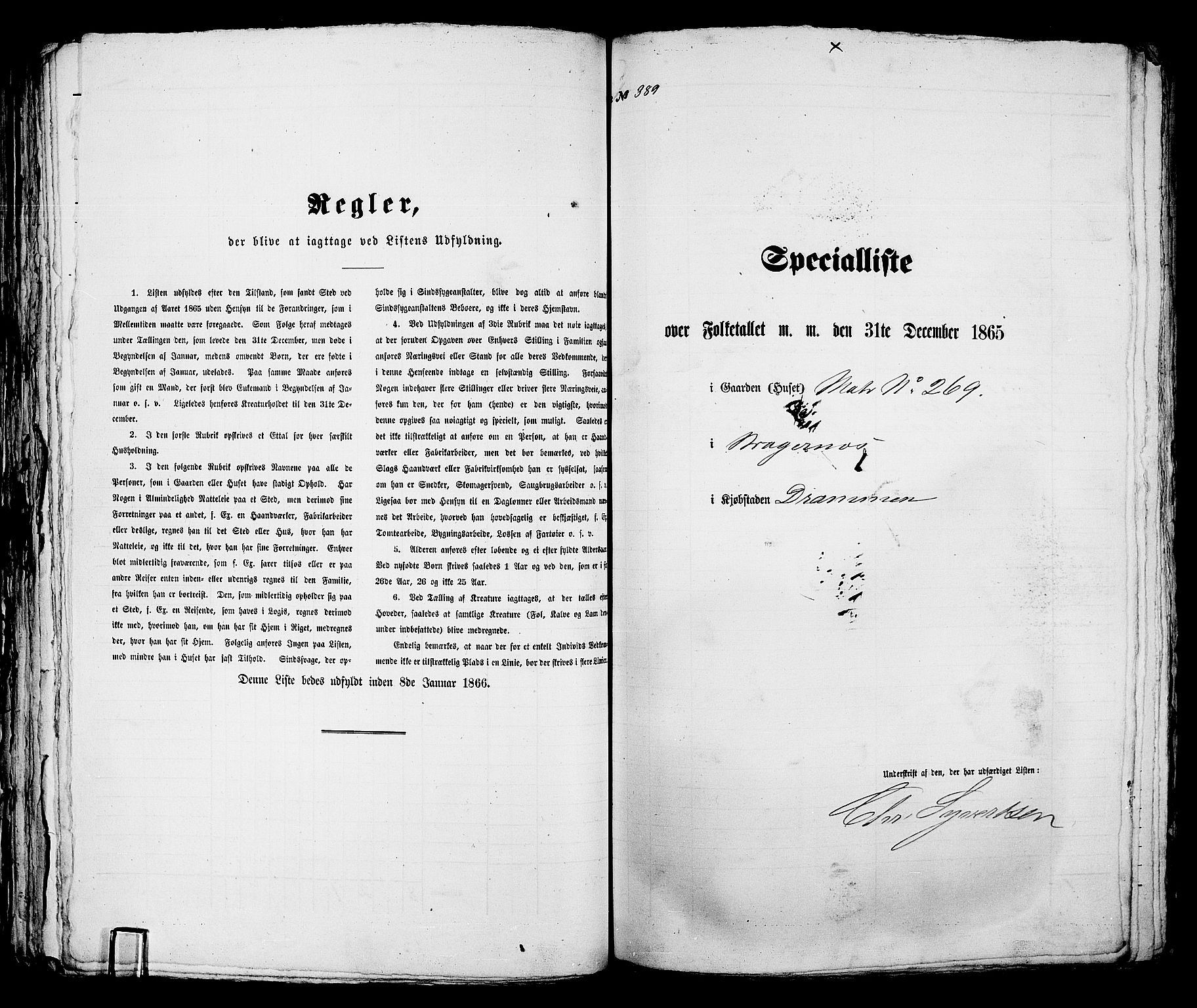 RA, 1865 census for Bragernes in Drammen, 1865, p. 818