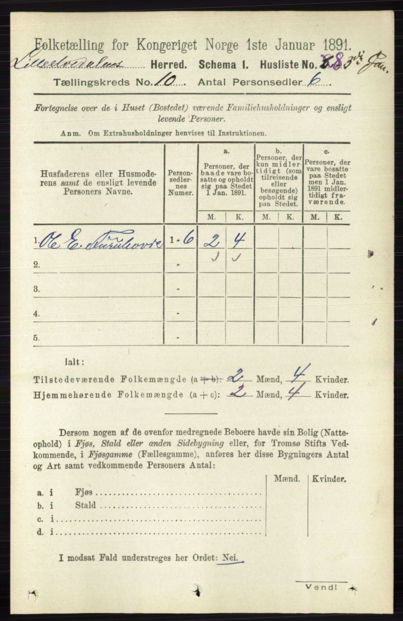 RA, 1891 census for 0438 Lille Elvedalen, 1891, p. 3361