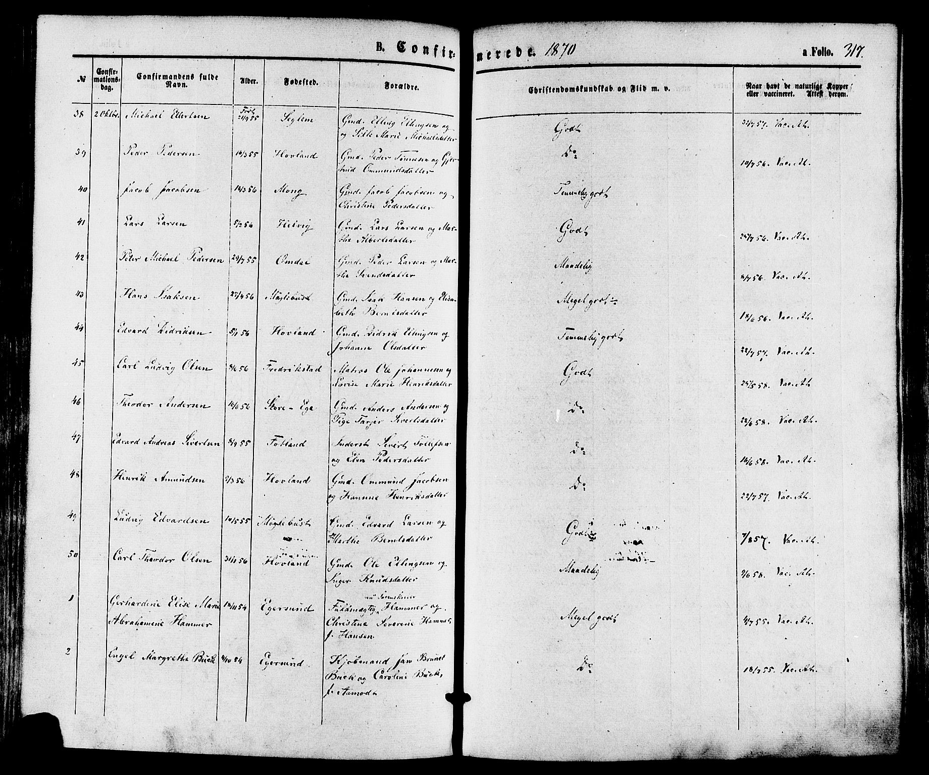 Eigersund sokneprestkontor, AV/SAST-A-101807/S08/L0014: Parish register (official) no. A 13, 1866-1878, p. 317