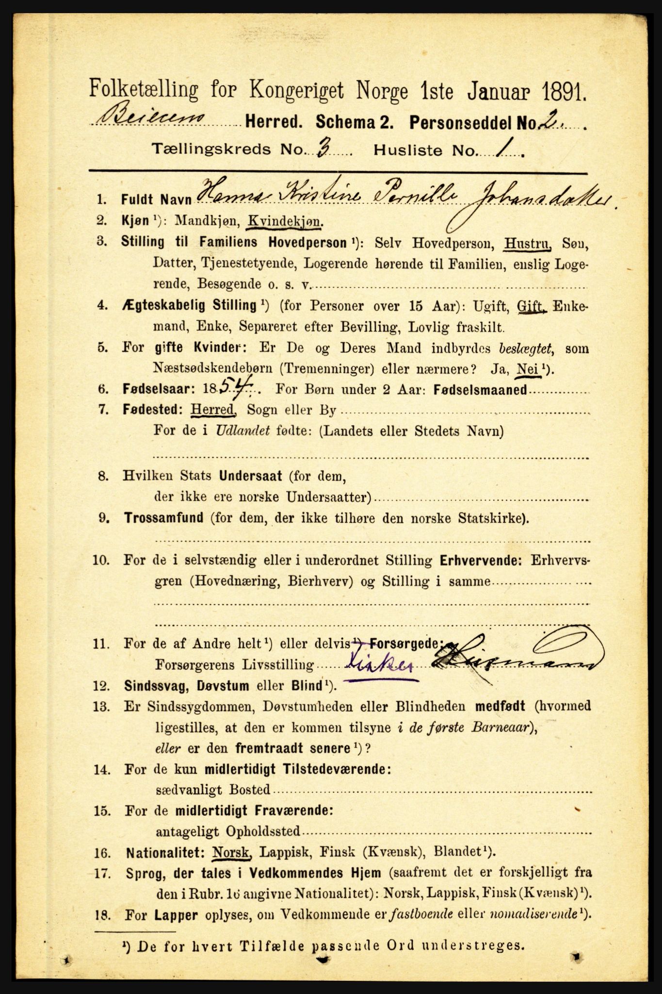 RA, 1891 census for 1839 Beiarn, 1891, p. 1026