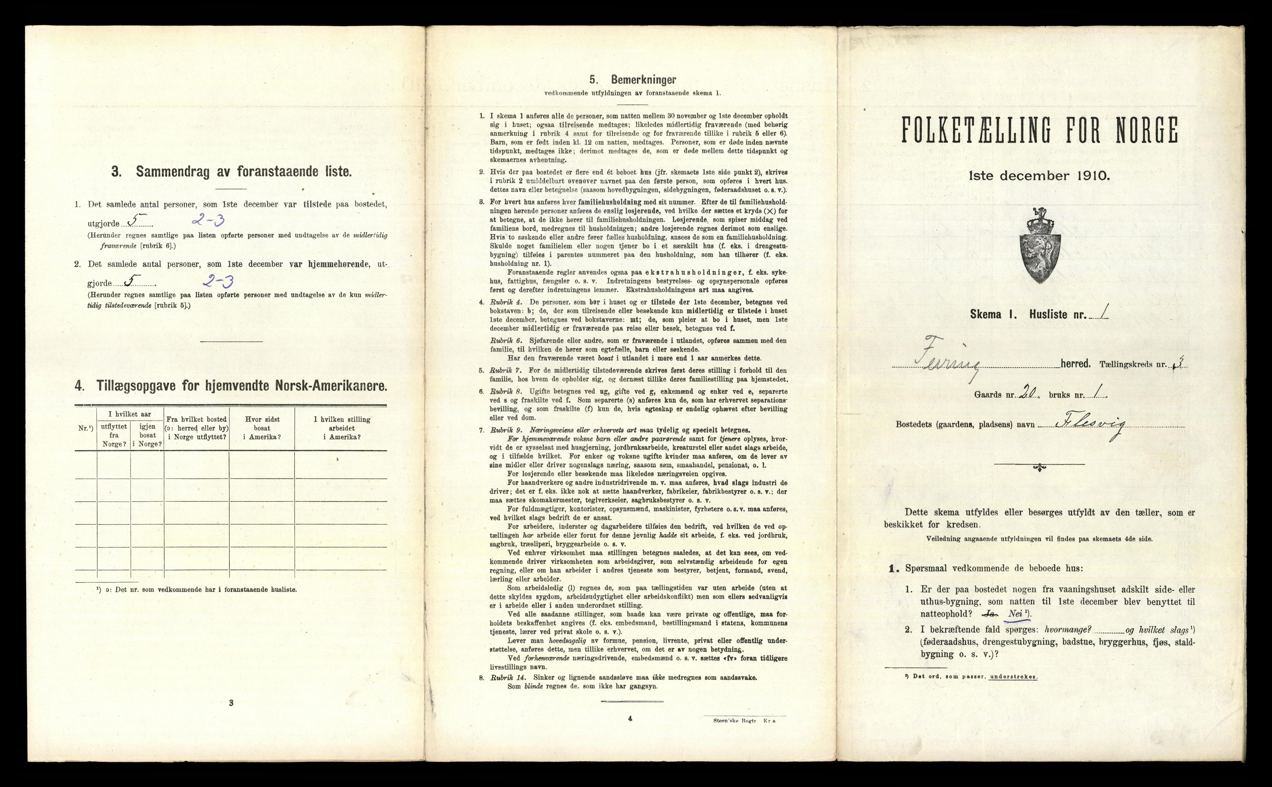 RA, 1910 census for Feiring, 1910, p. 222