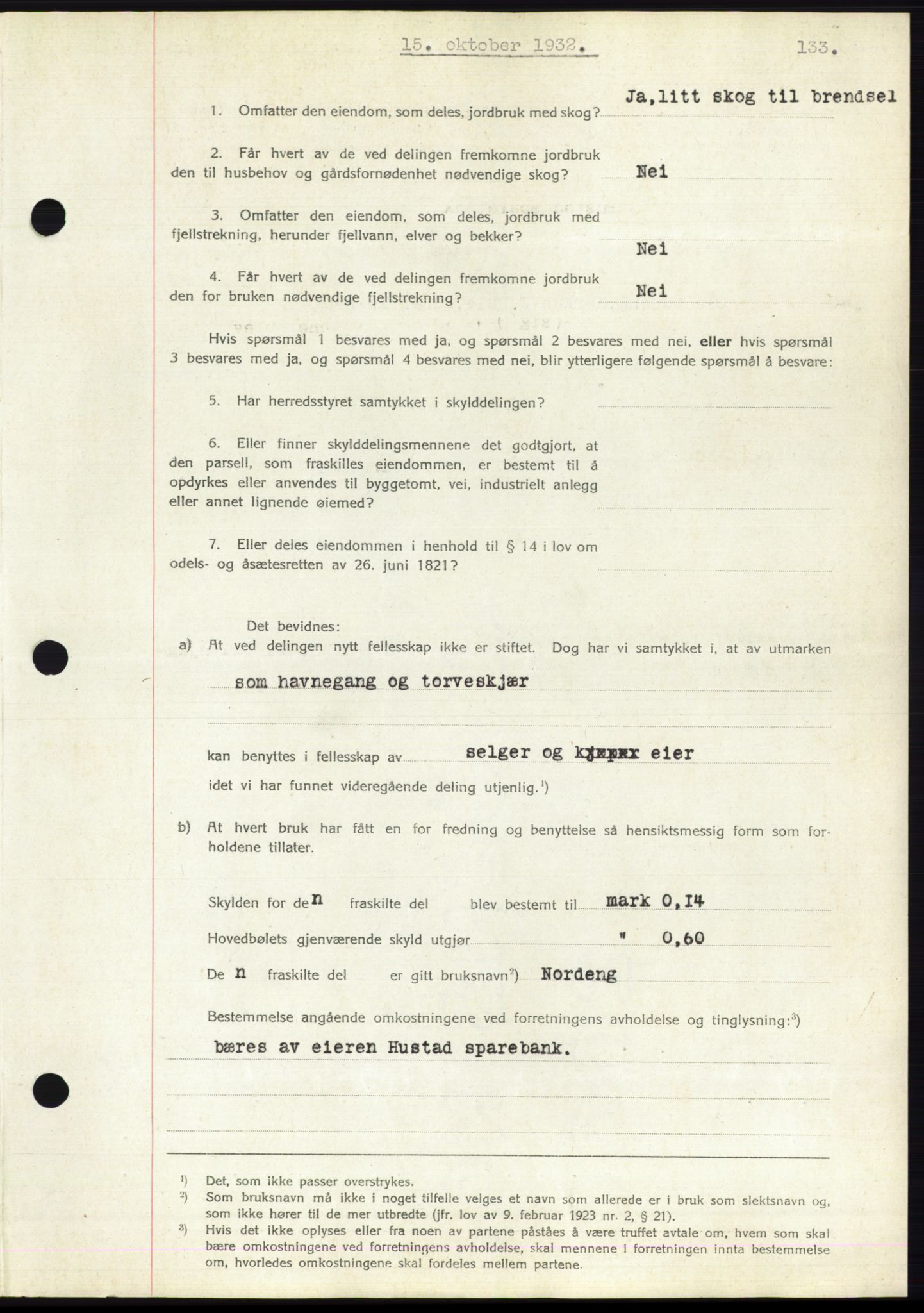 Romsdal sorenskriveri, AV/SAT-A-4149/1/2/2C/L0062: Mortgage book no. 56, 1932-1933, Deed date: 15.10.1932