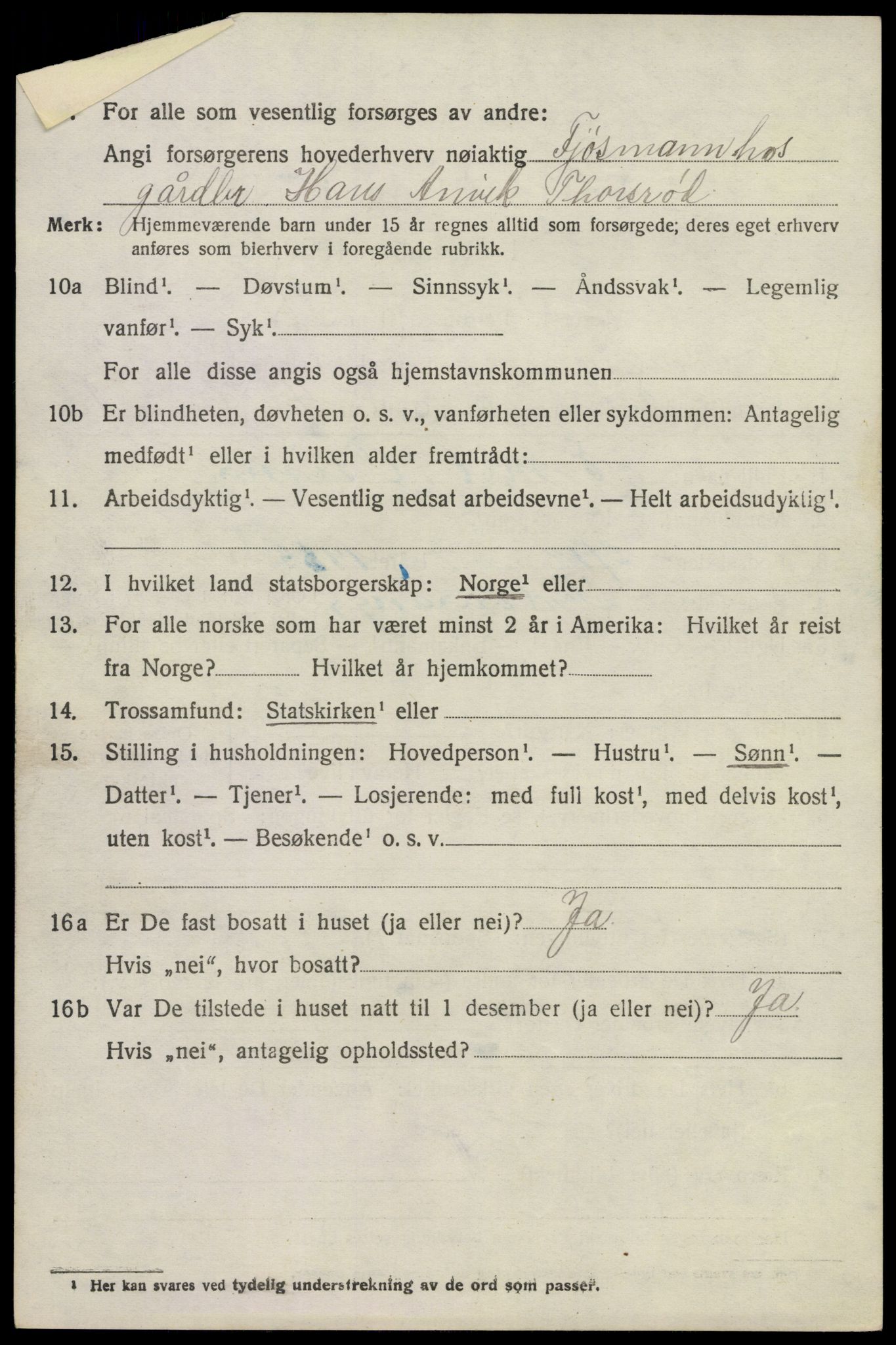 SAKO, 1920 census for Brunlanes, 1920, p. 4500