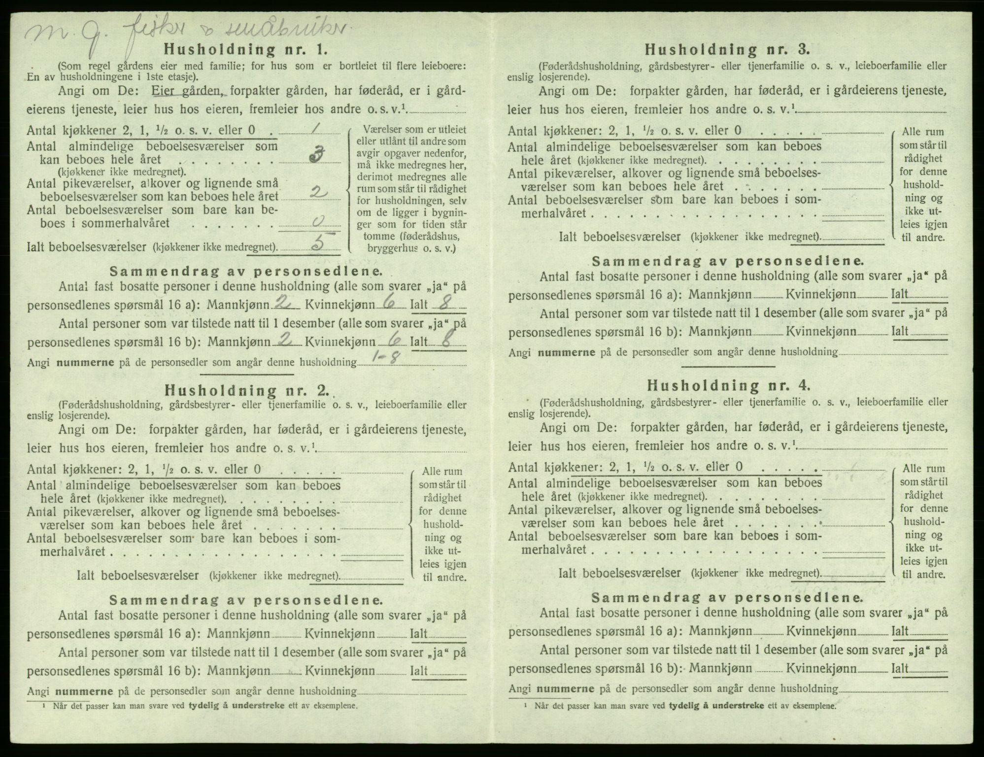 SAB, 1920 census for Sund, 1920, p. 128