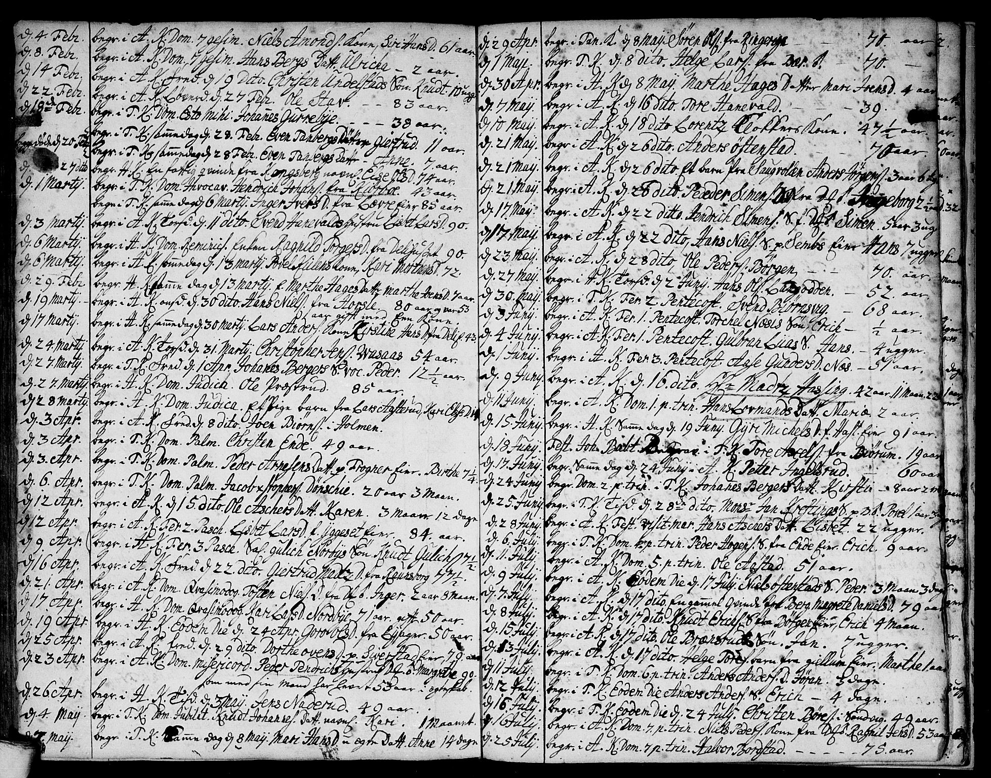 Asker prestekontor Kirkebøker, SAO/A-10256a/F/Fa/L0001: Parish register (official) no. I 1, 1726-1744, p. 105