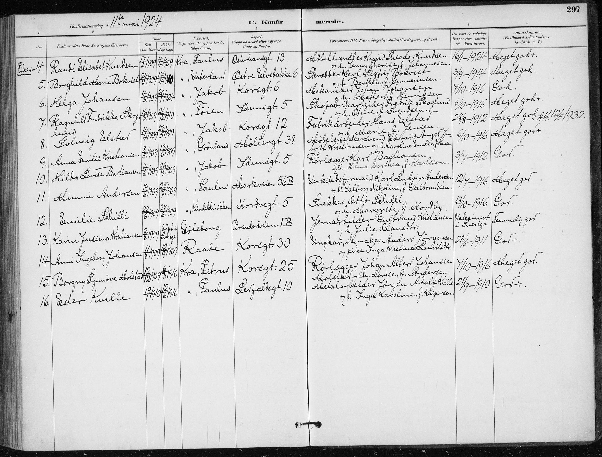 Jakob prestekontor Kirkebøker, AV/SAO-A-10850/F/Fa/L0008: Parish register (official) no. 8, 1892-1924, p. 297