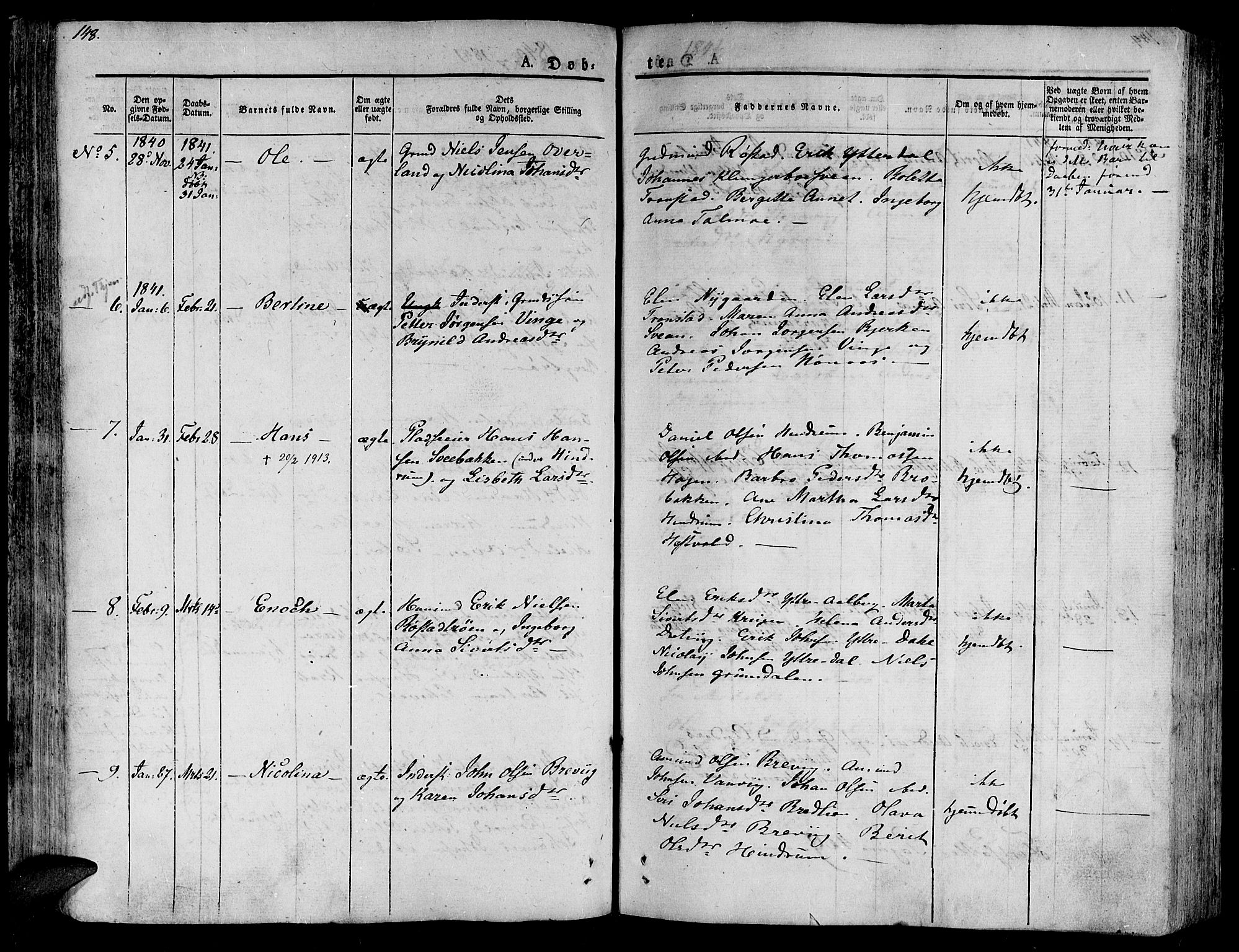 Ministerialprotokoller, klokkerbøker og fødselsregistre - Nord-Trøndelag, SAT/A-1458/701/L0006: Parish register (official) no. 701A06, 1825-1841, p. 148
