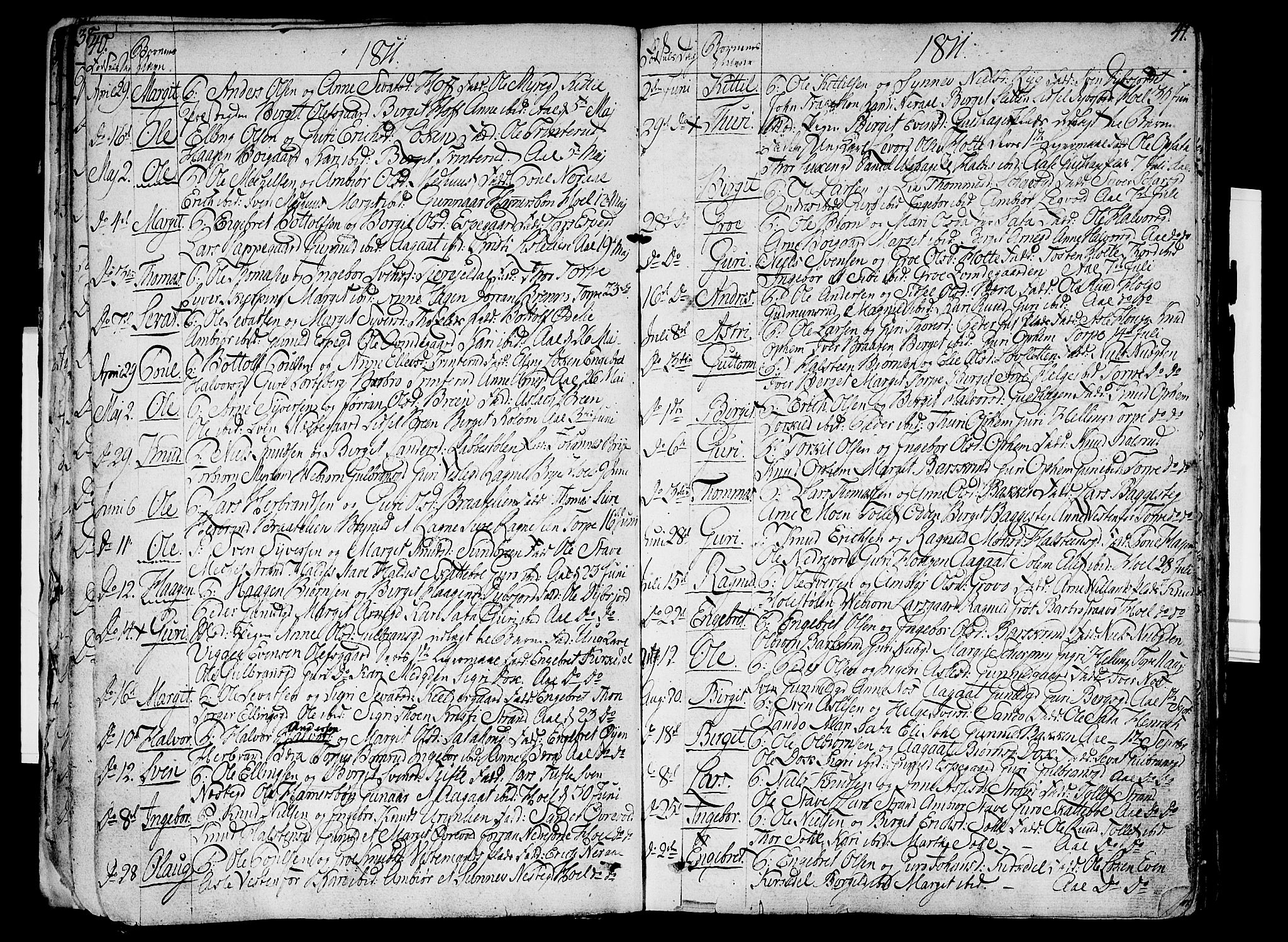 Ål kirkebøker, SAKO/A-249/F/Fa/L0003: Parish register (official) no. I 3, 1807-1814, p. 40-41