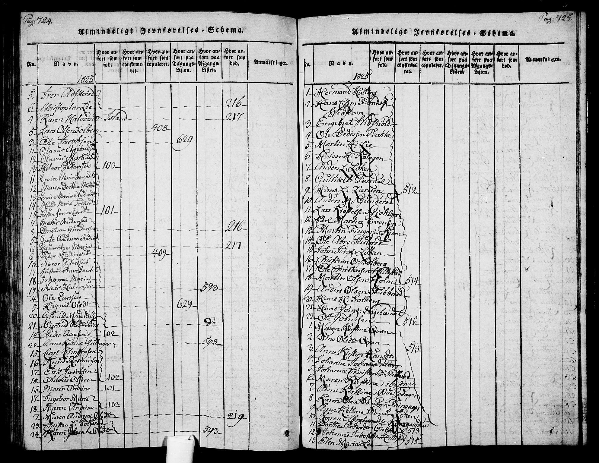 Botne kirkebøker, AV/SAKO-A-340/F/Fa/L0005: Parish register (official) no. I 5, 1814-1836, p. 724-725