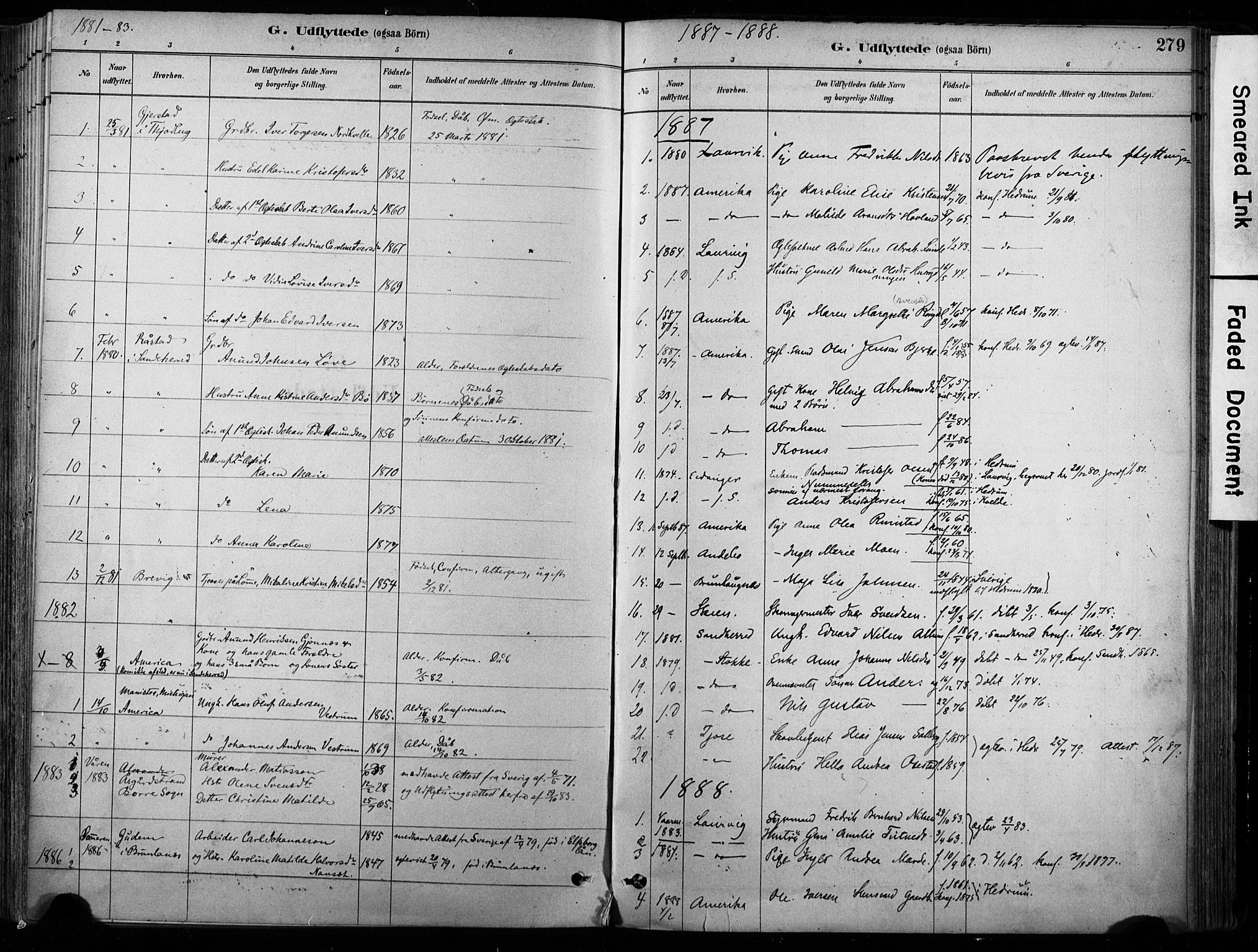 Hedrum kirkebøker, SAKO/A-344/F/Fa/L0009: Parish register (official) no. I 9, 1881-1903, p. 279