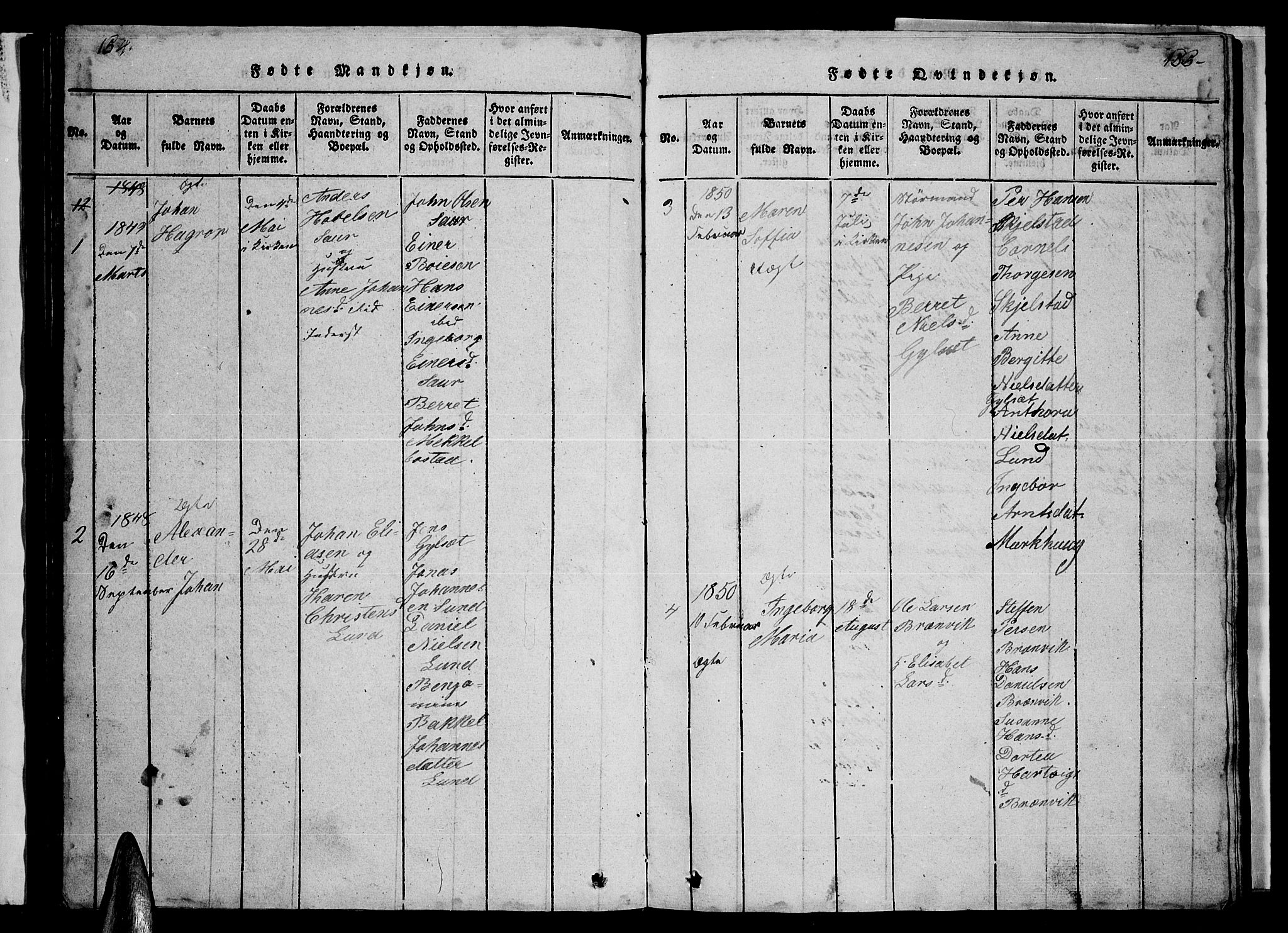 Ministerialprotokoller, klokkerbøker og fødselsregistre - Nordland, AV/SAT-A-1459/857/L0826: Parish register (copy) no. 857C01, 1821-1852, p. 154-155