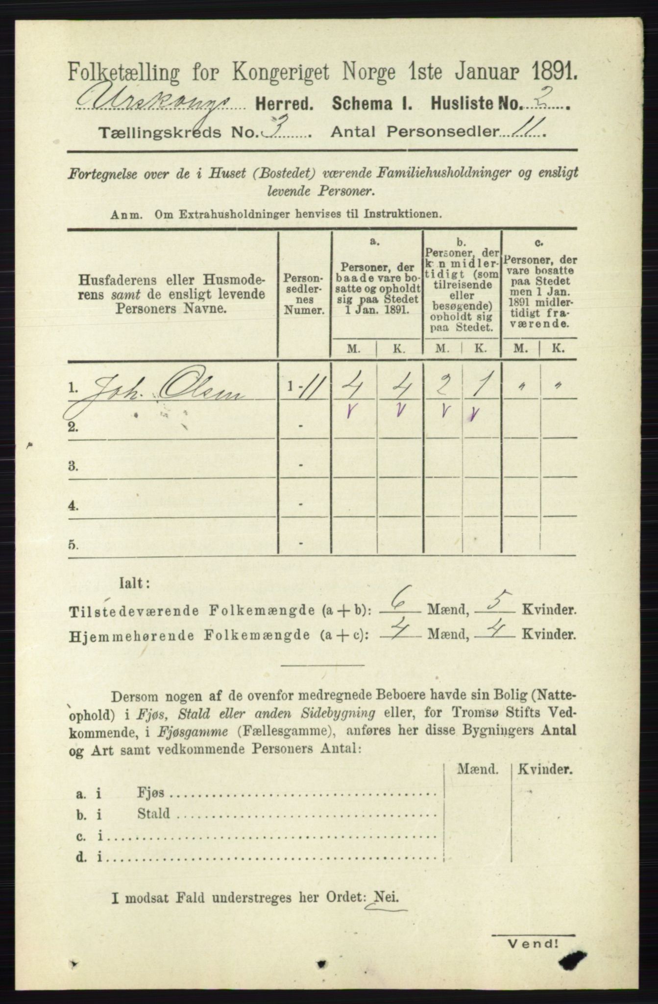 RA, 1891 census for 0224 Aurskog, 1891, p. 359