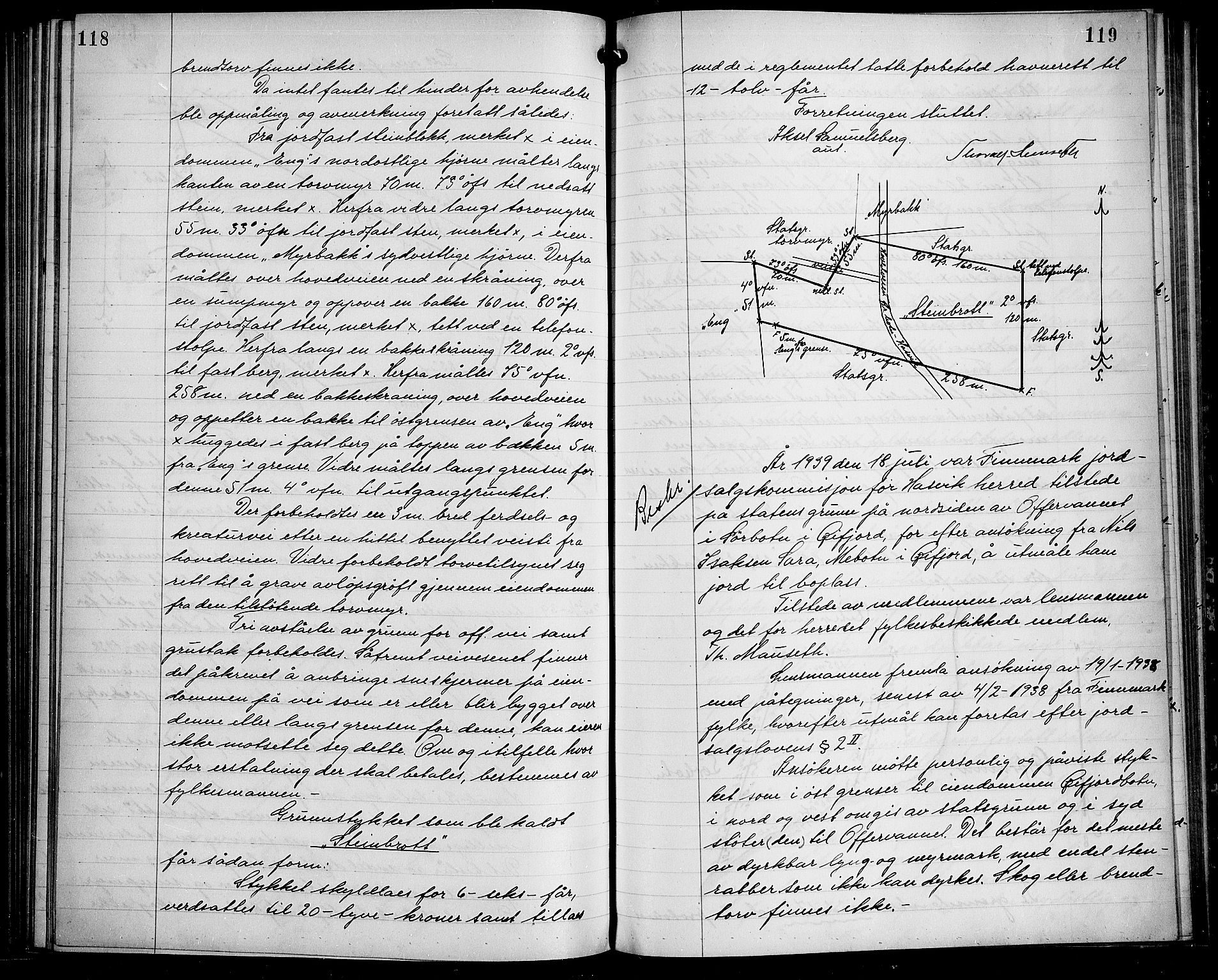 Lensmannen i Hasvik (hos Finnmarkseiendommen)*, FIEI/-, 1938-1944, p. 118-119