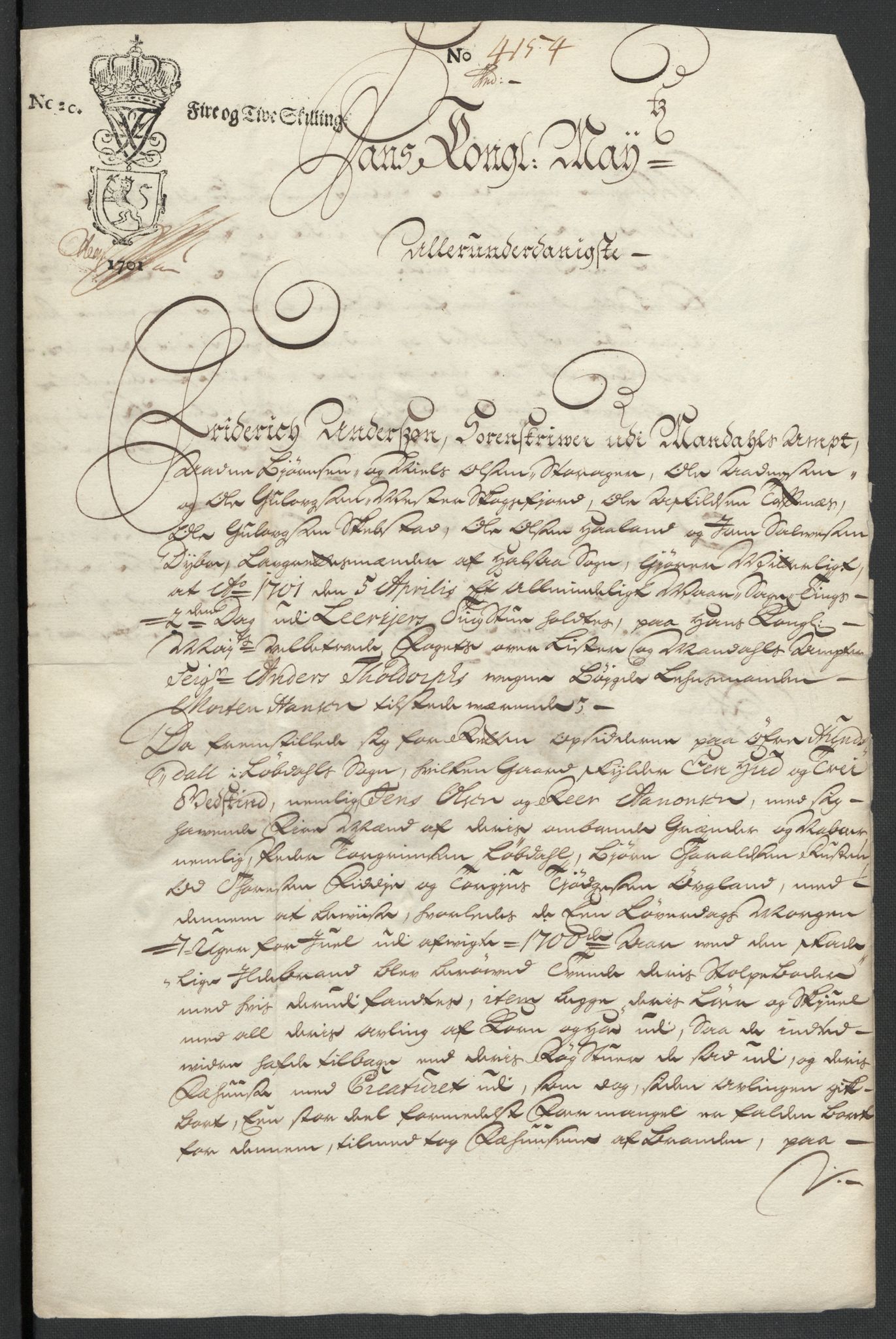 Rentekammeret inntil 1814, Reviderte regnskaper, Fogderegnskap, RA/EA-4092/R43/L2549: Fogderegnskap Lista og Mandal, 1701-1702, p. 202