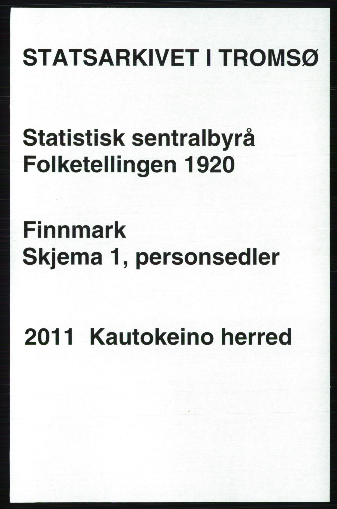 SATØ, 1920 census for Kautokeino, 1920, p. 391