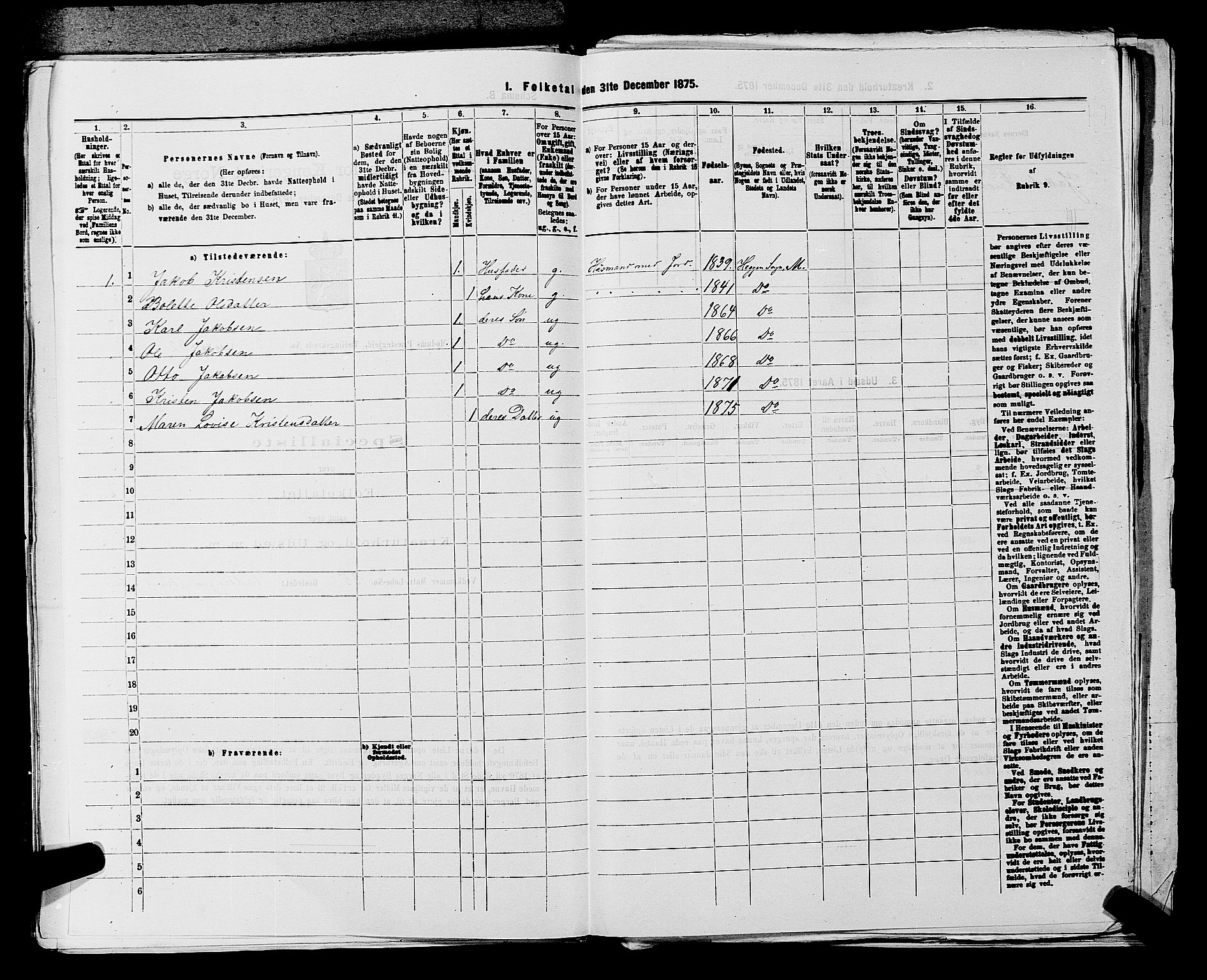 SAKO, 1875 census for 0623P Modum, 1875, p. 297