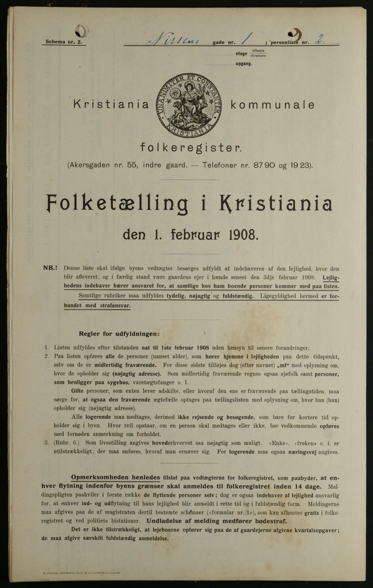 OBA, Municipal Census 1908 for Kristiania, 1908, p. 63817