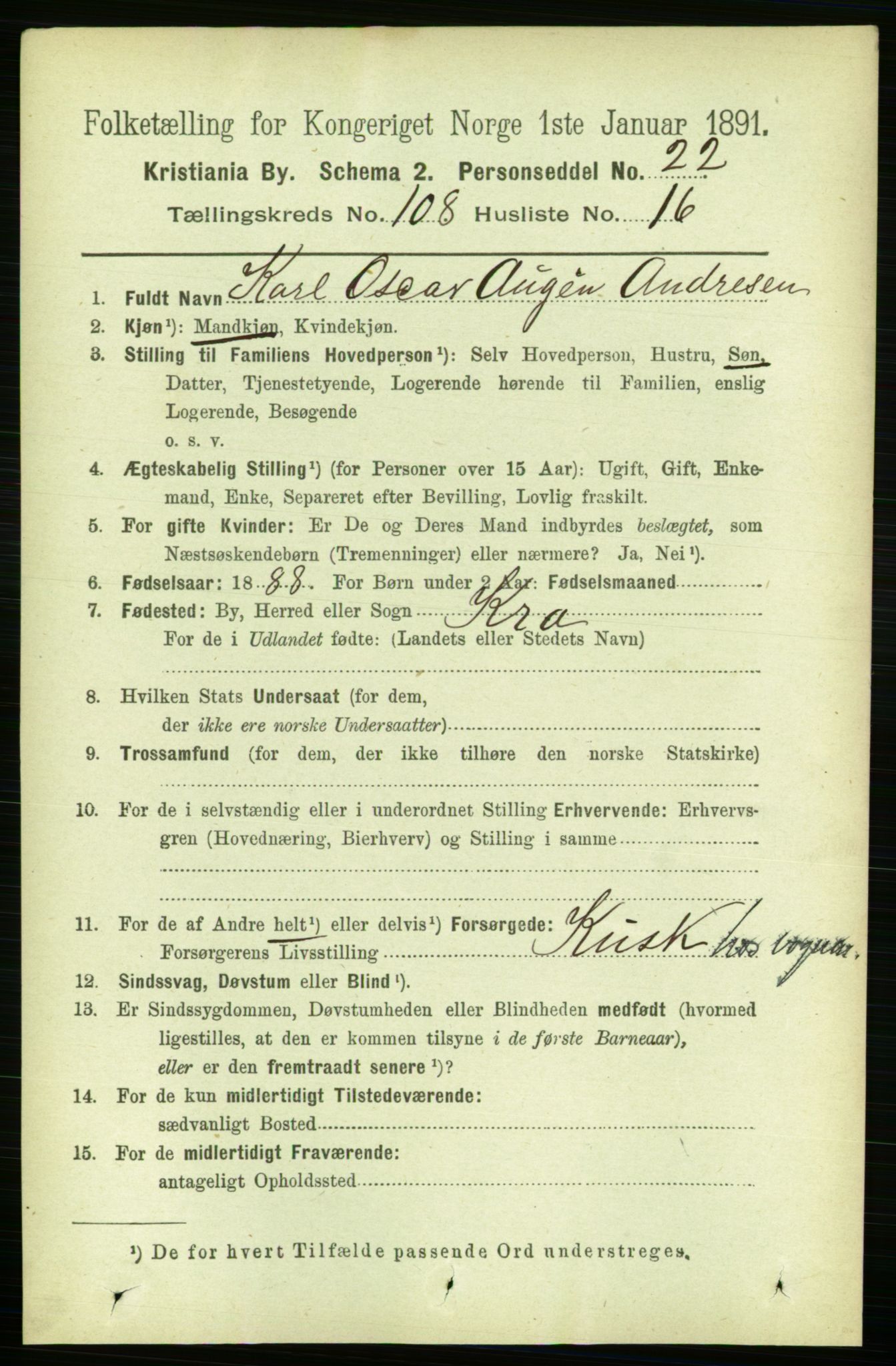 RA, 1891 census for 0301 Kristiania, 1891, p. 55991