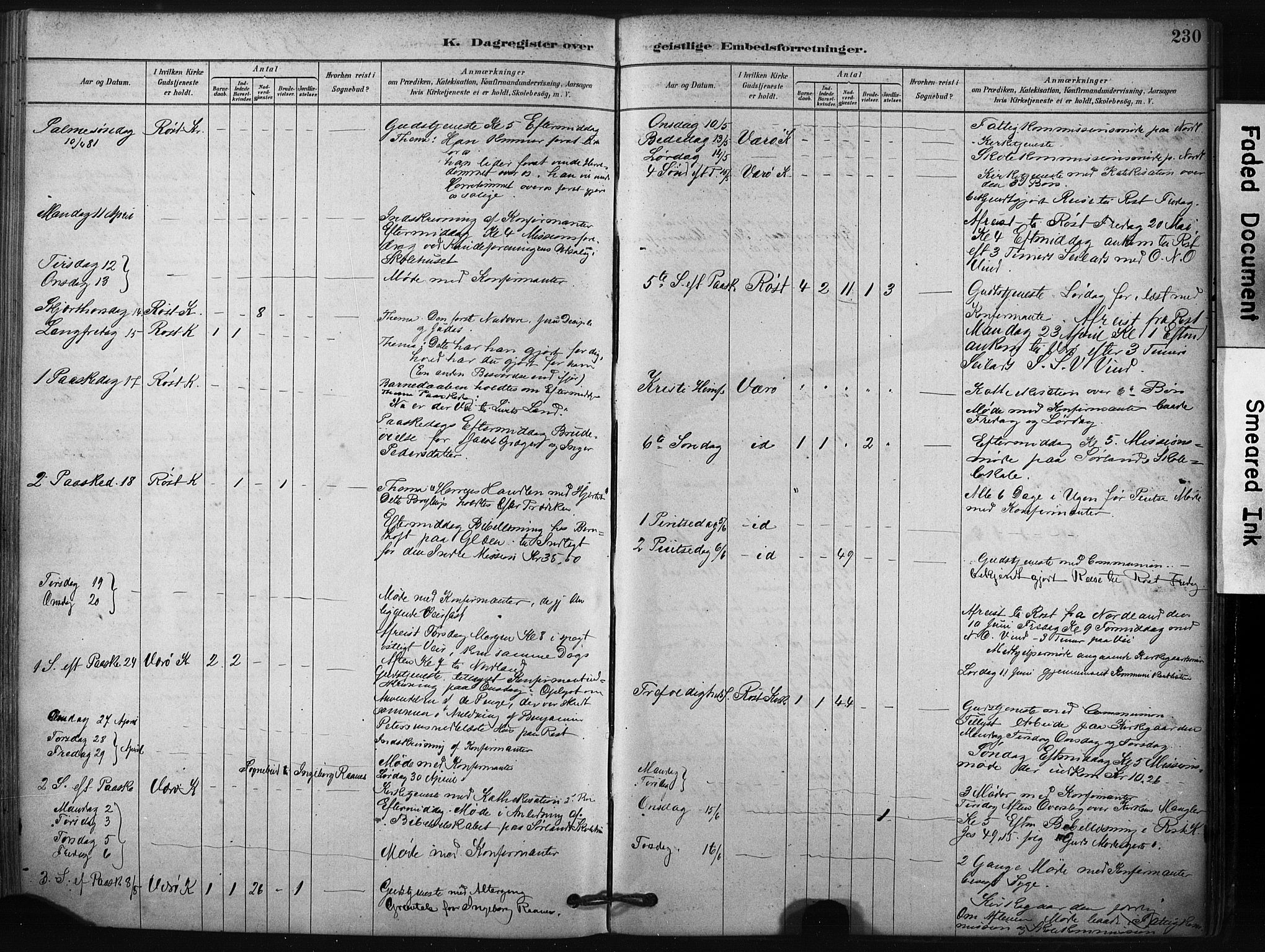 Ministerialprotokoller, klokkerbøker og fødselsregistre - Nordland, AV/SAT-A-1459/807/L0122: Parish register (official) no. 807A05, 1880-1902, p. 230