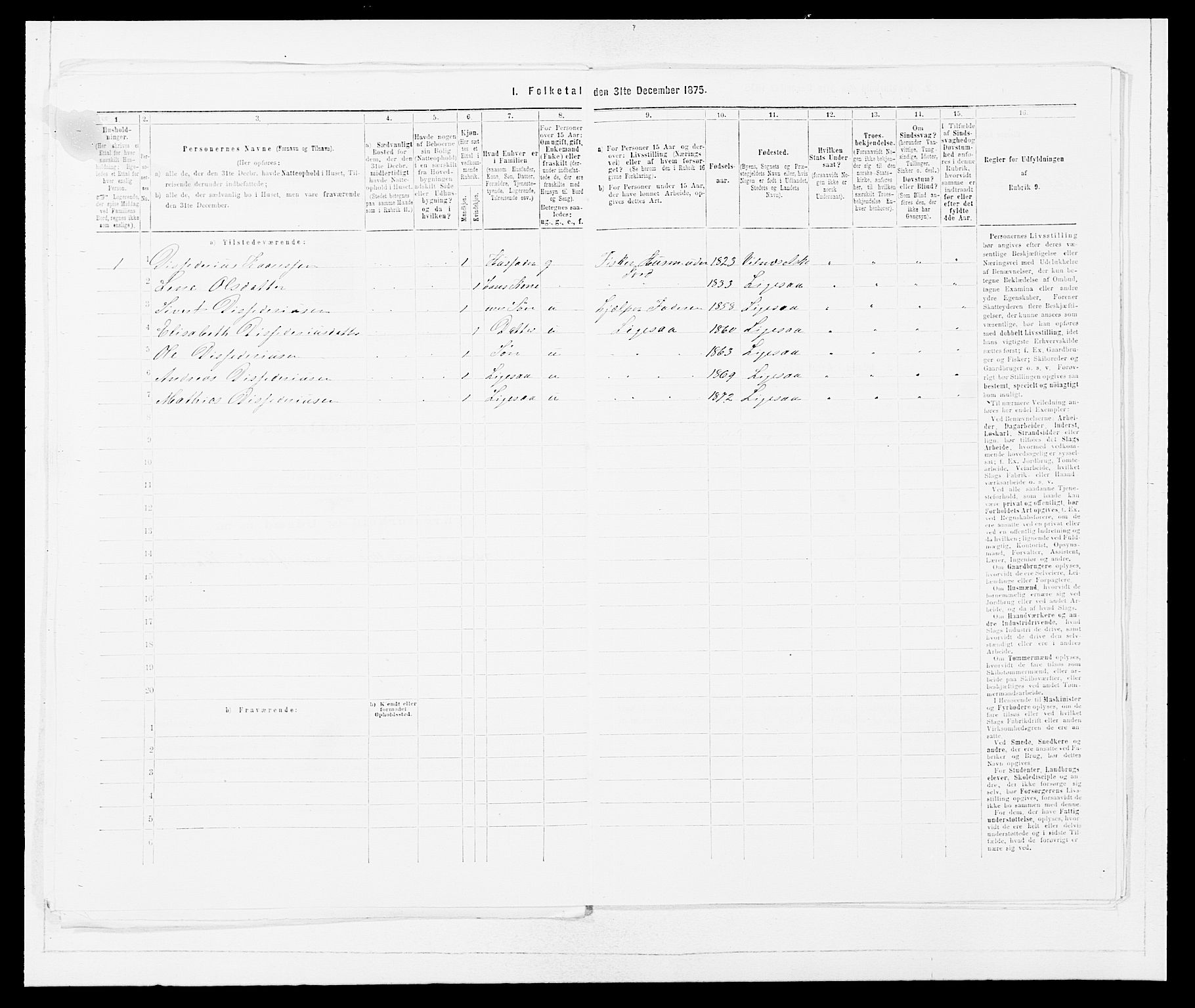 SAB, 1875 census for 1428P Askvoll, 1875, p. 820