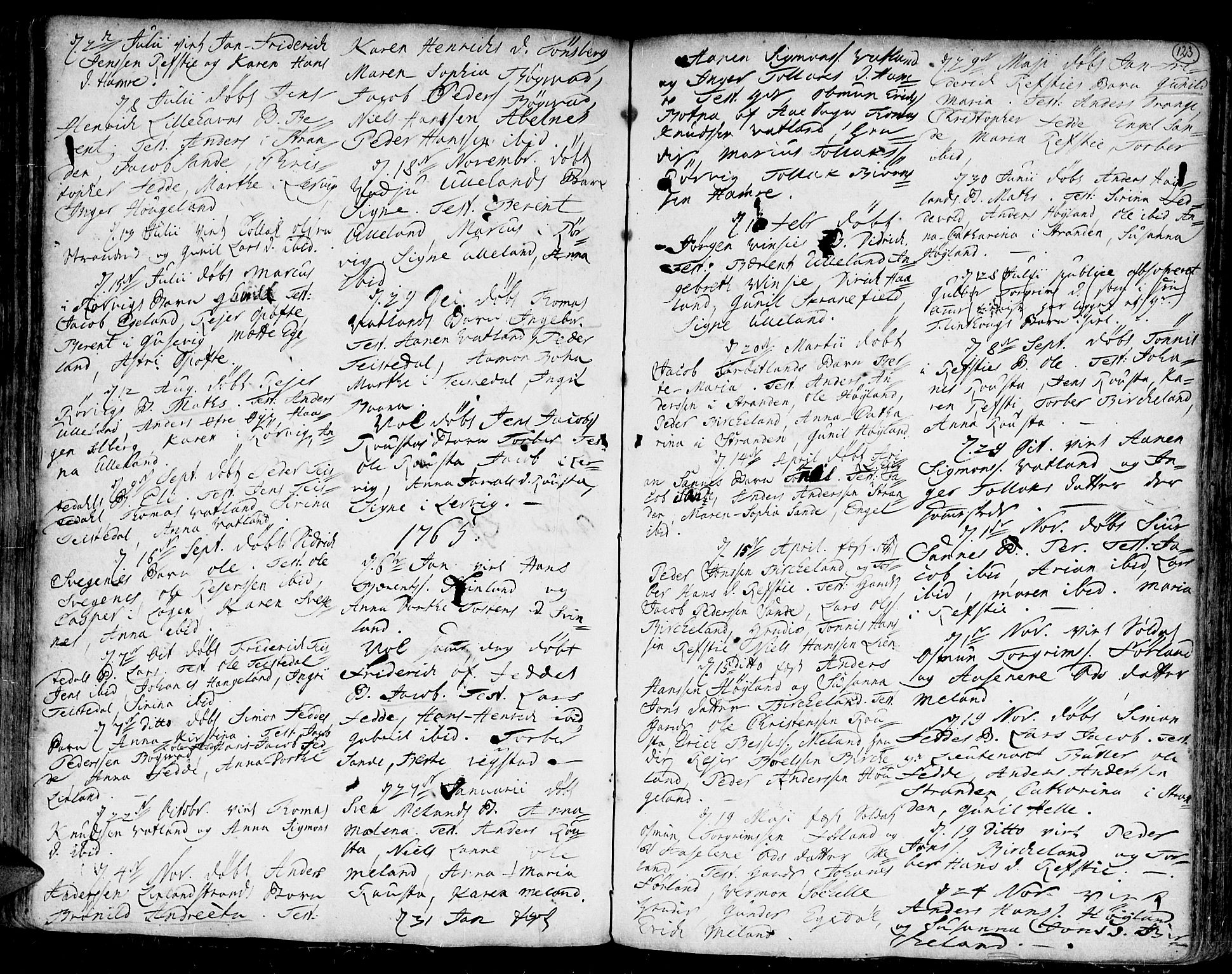 Kvinesdal sokneprestkontor, AV/SAK-1111-0026/F/Fa/Fab/L0001: Parish register (official) no. A 1 /2, 1710-1788, p. 123