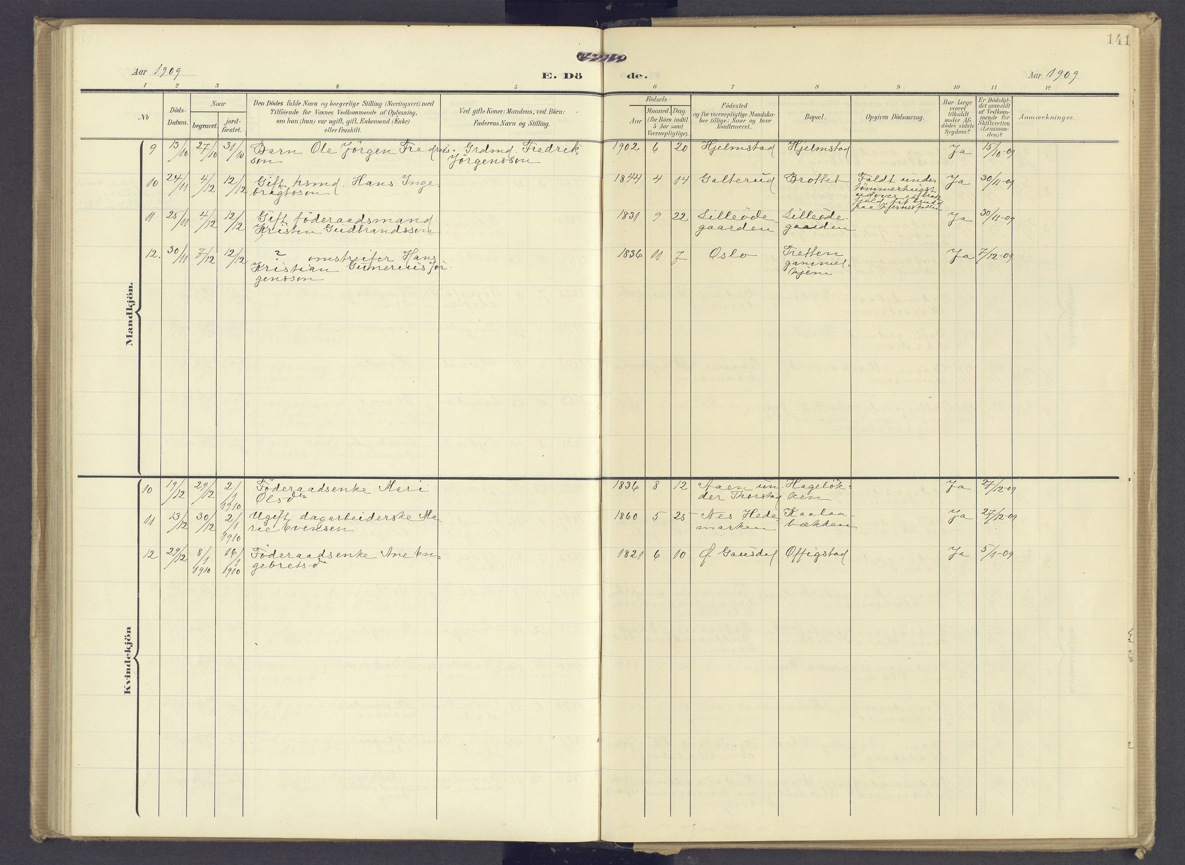 Øyer prestekontor, SAH/PREST-084/H/Ha/Haa/L0013: Parish register (official) no. 13, 1905-1920, p. 141