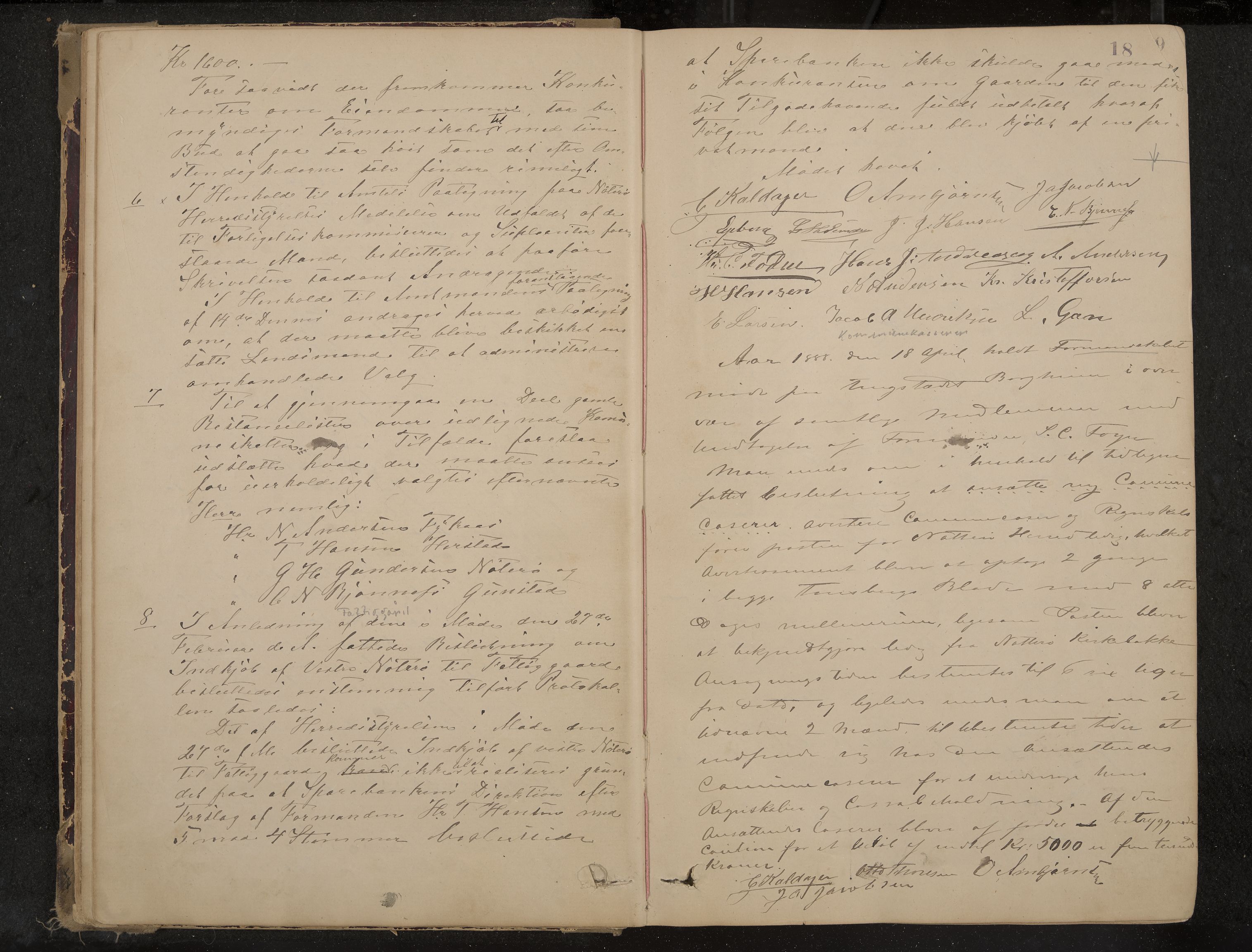 Nøtterøy formannskap og sentraladministrasjon, IKAK/0722021-1/A/Aa/L0004: Møtebok, 1887-1896, p. 18